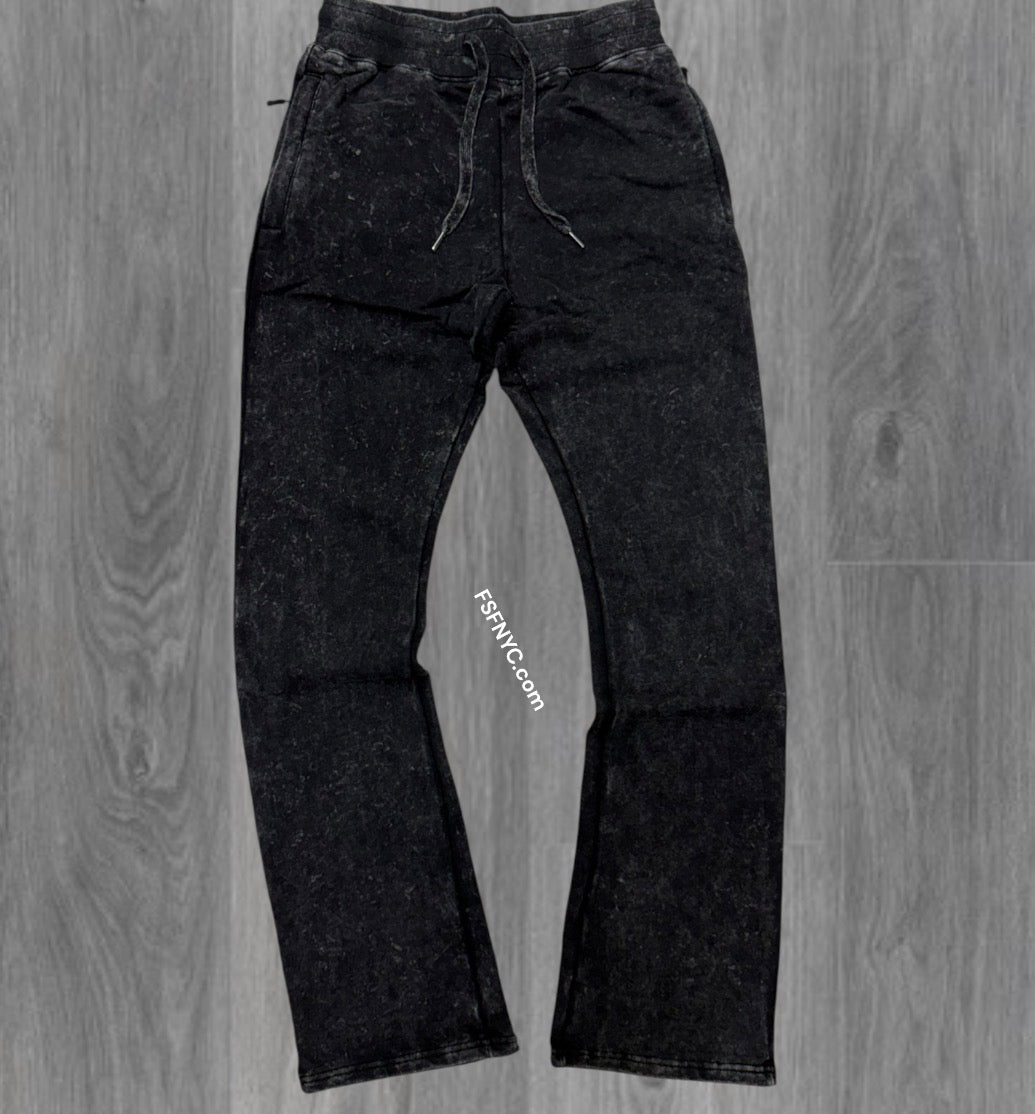 Narr - Mineral Wash Stacked Sweat Pants - Black B - 0713