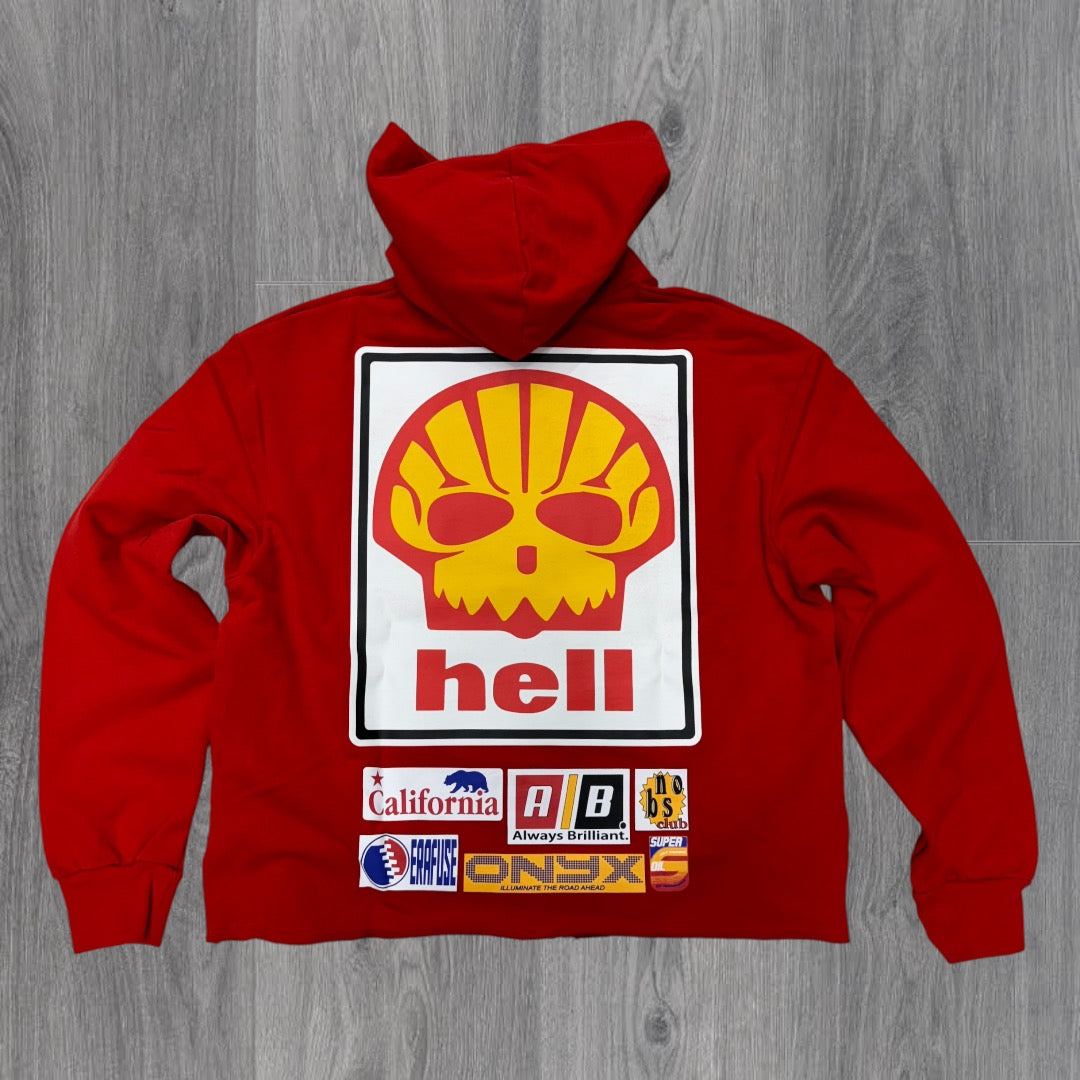 RAD Cut Off Racing Hoodie Red