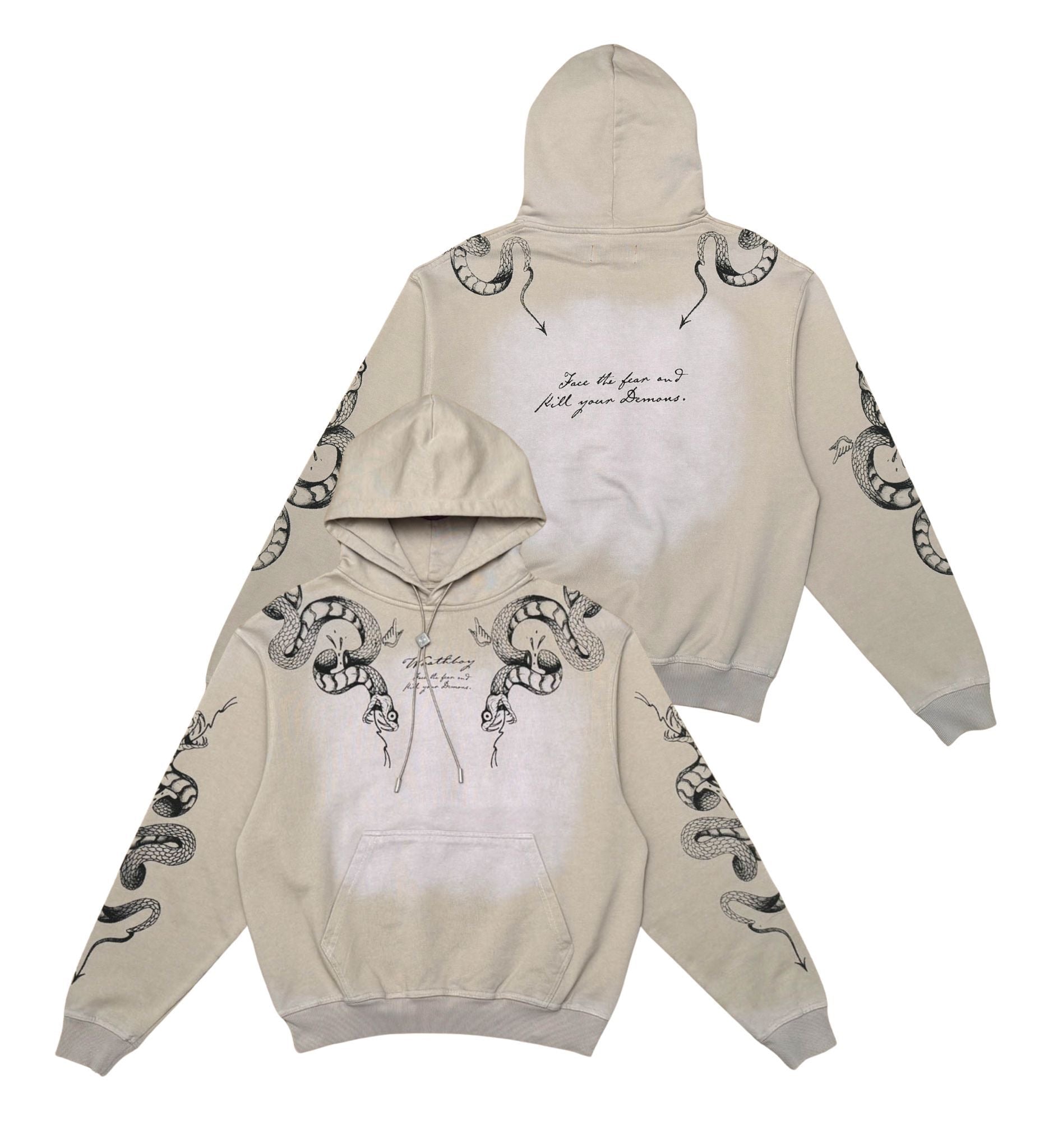 WrathBoy Snake Vintage hoodie Toupe