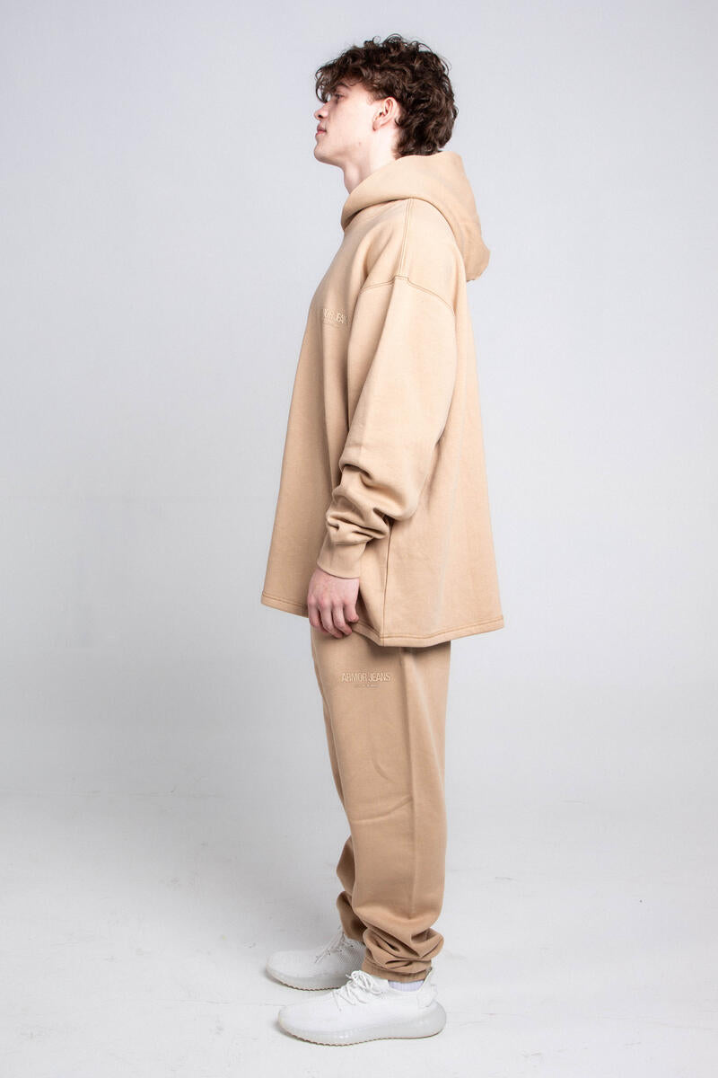 Oversize Hood w Jogger Sweats Set Sesame 713