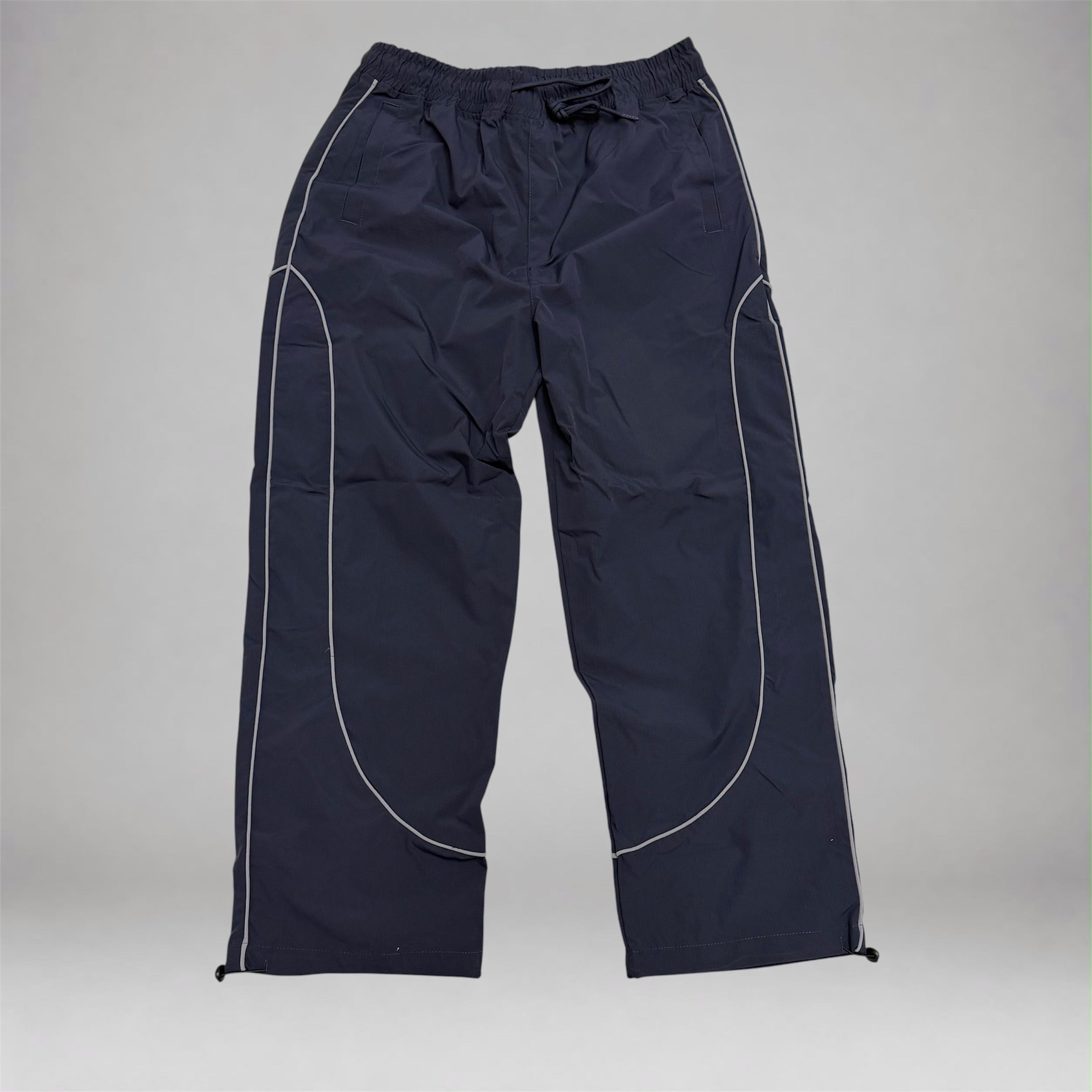 Baruda - Straight Fit Nylon Piping Pants - Charcoal 430