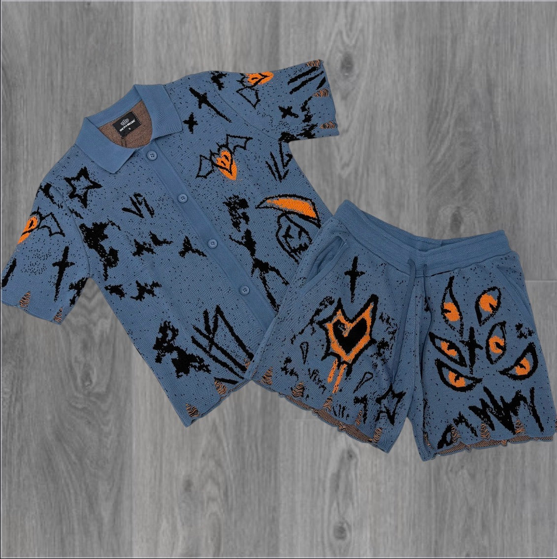 One Million - Knitted Short Set - Indigo 310