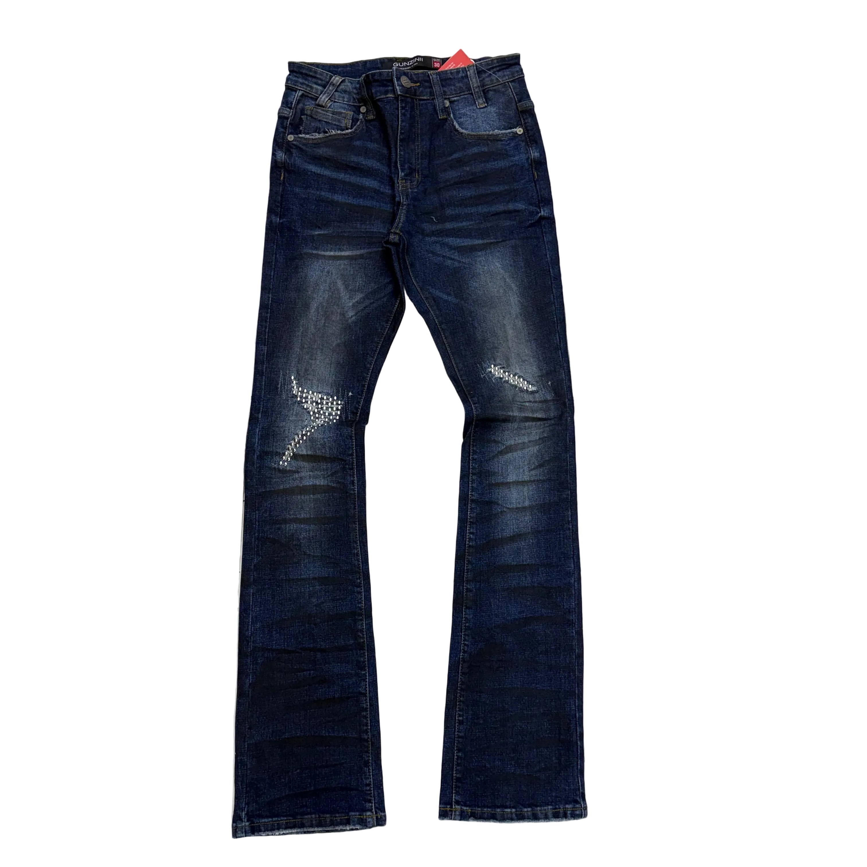 Gunzinii - Flare Fit Denim - Dirty BLUE- GZ780