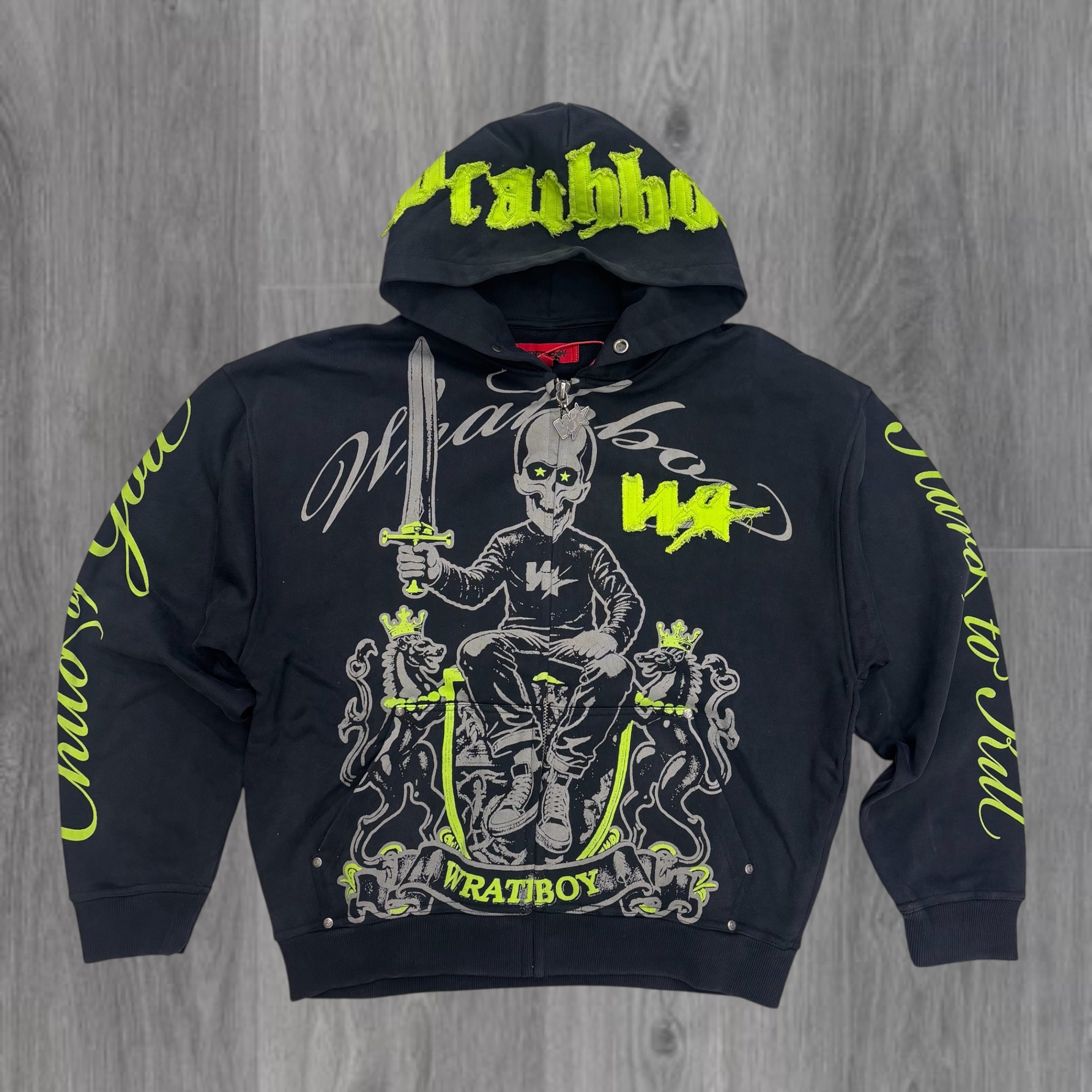 WRATH - KING Zip Up Hoodie - BLK - 154