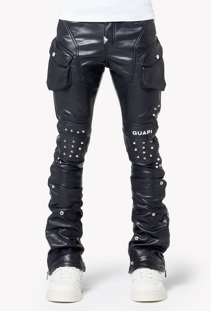 GUAPI - The Black Arc Leather Pants - Black