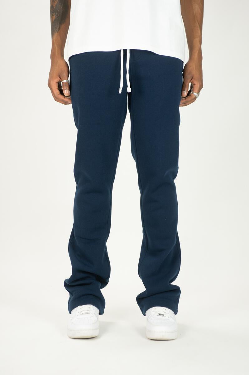 Rebel Stacked Flare Sweat Pants Navy 475