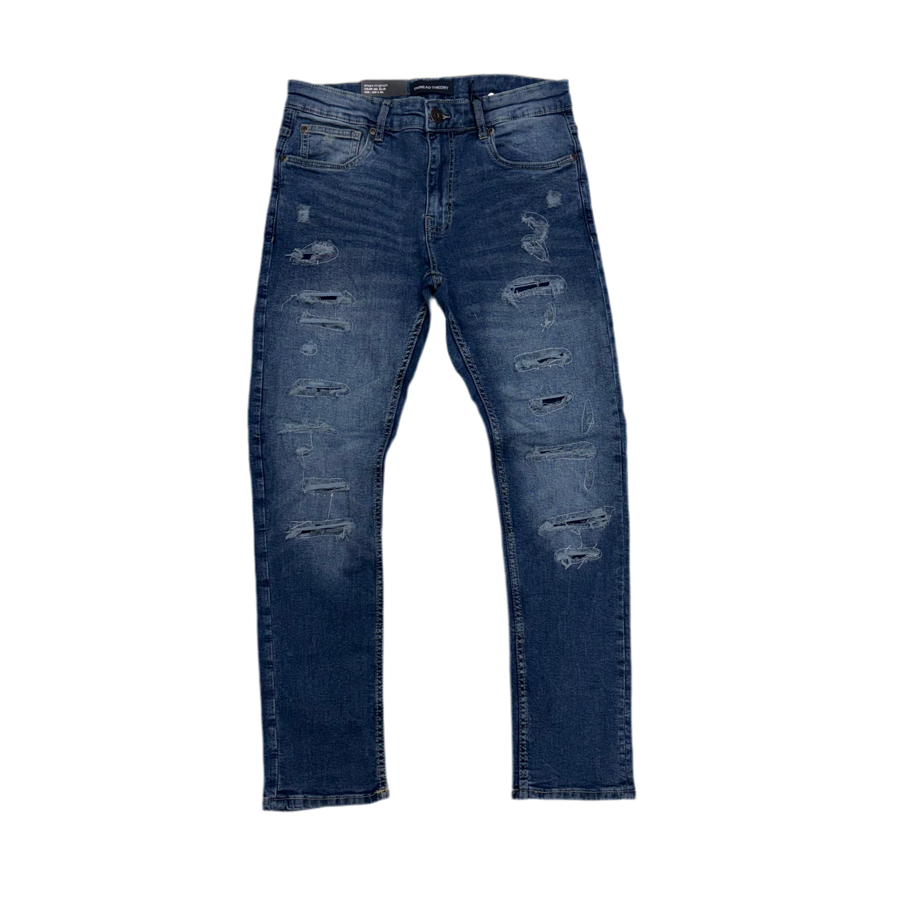 Thread skinny Rip and repair Denim MD Blue 50115