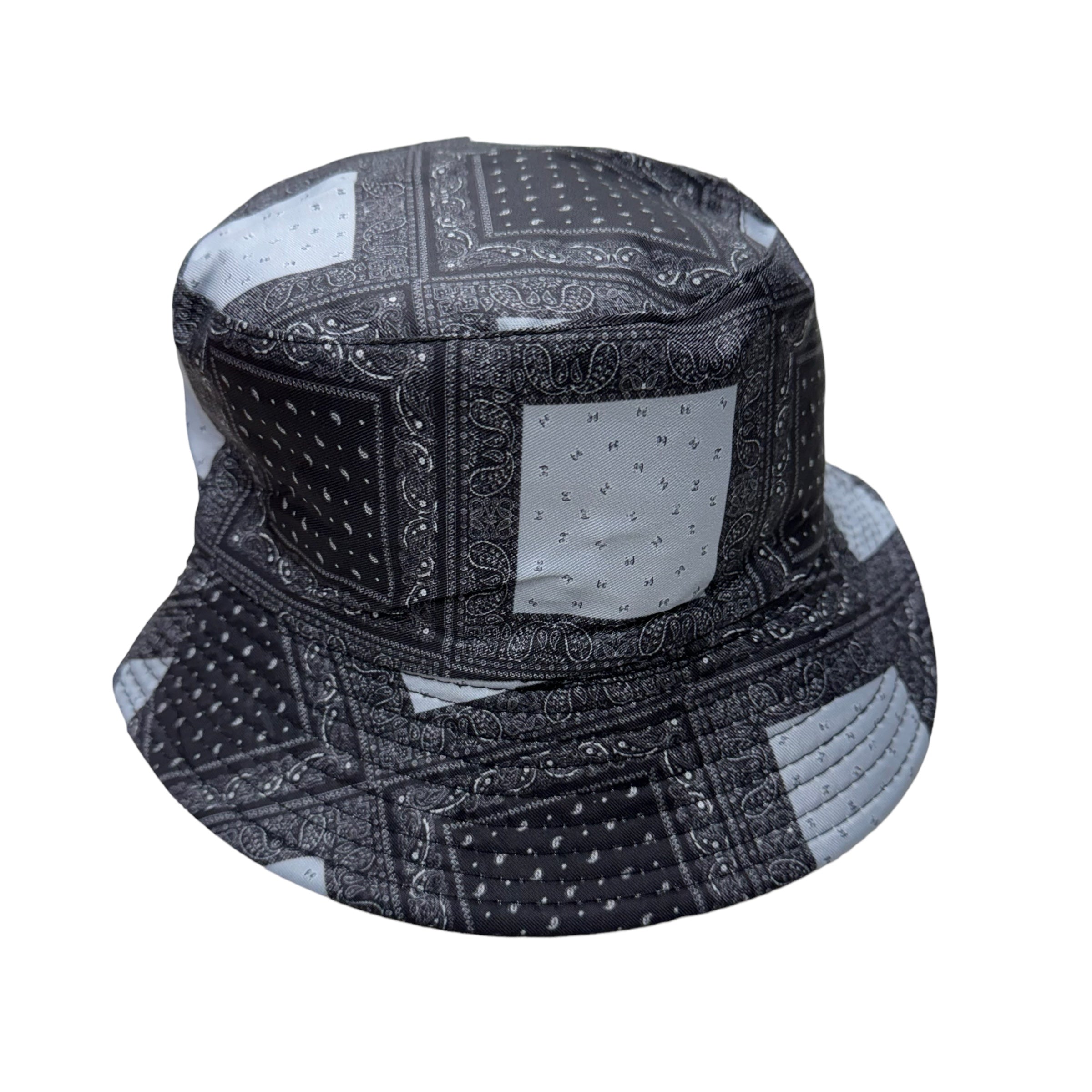 Bucket Hat paisley Black Grey