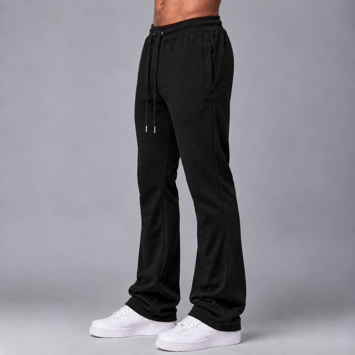 Narr - Sweat Pants Stacked - Black - P1030