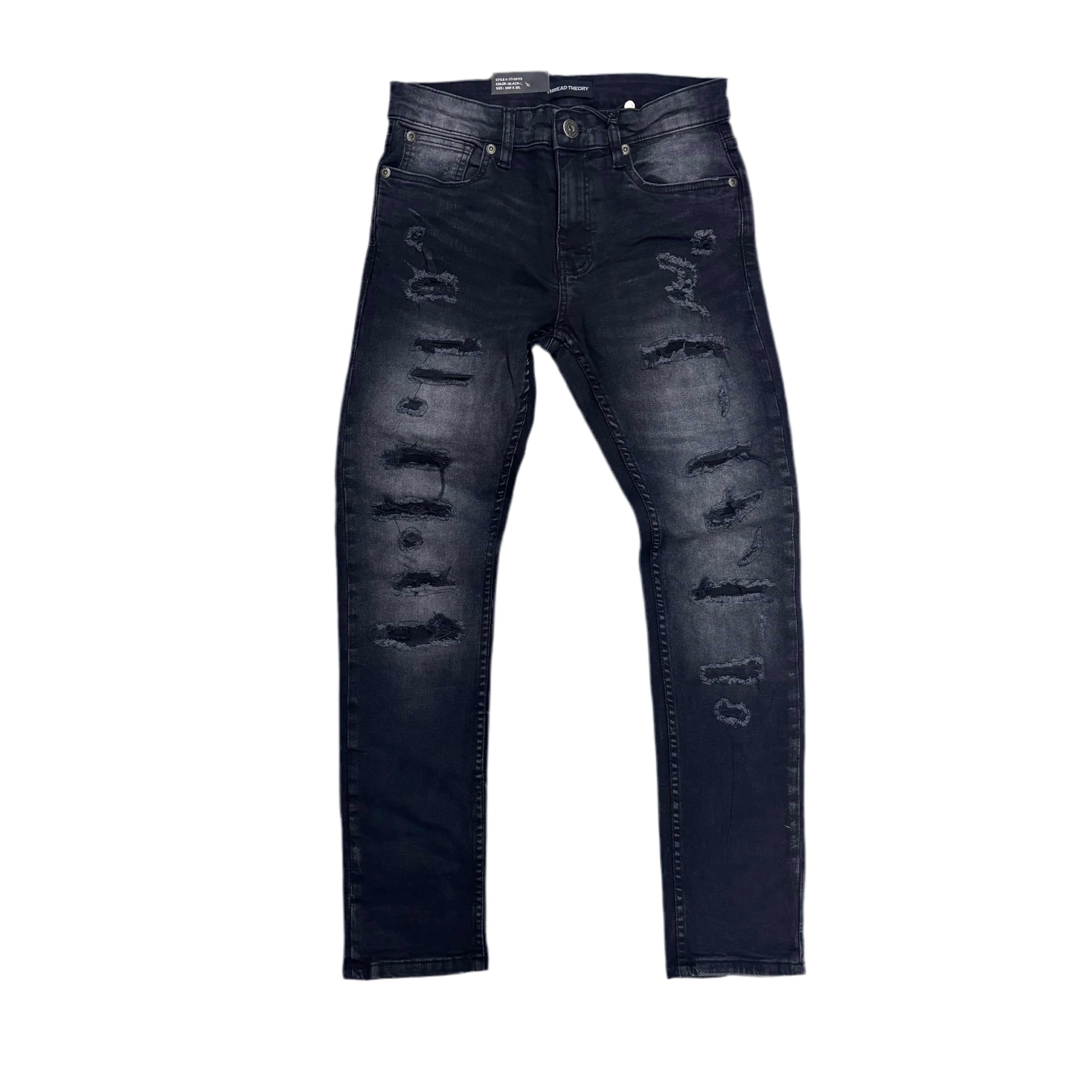 Thread skinny Rip and repair Denim Fade Black 50115