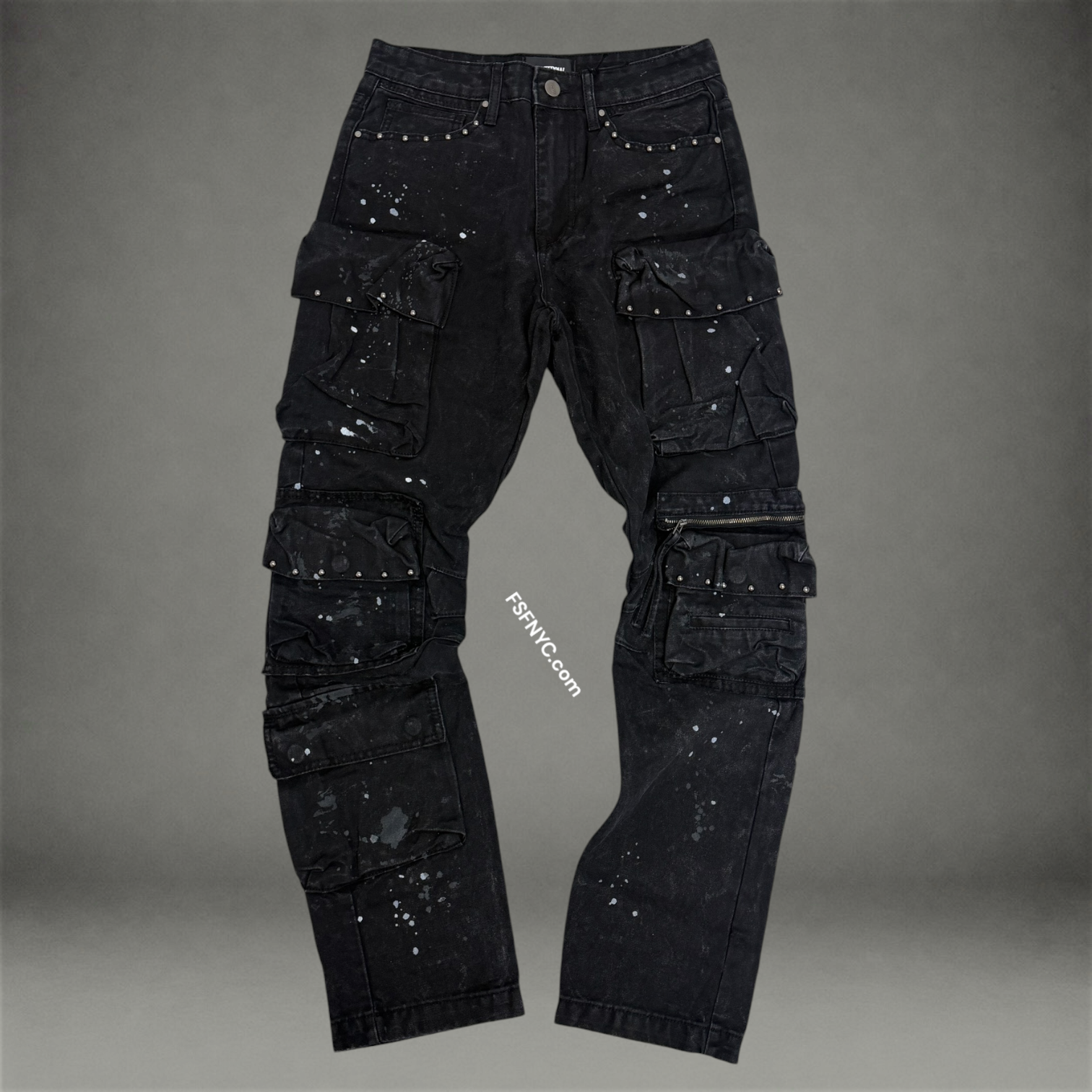 FR - Splatter Utility Cargo Denim - Black - 3141