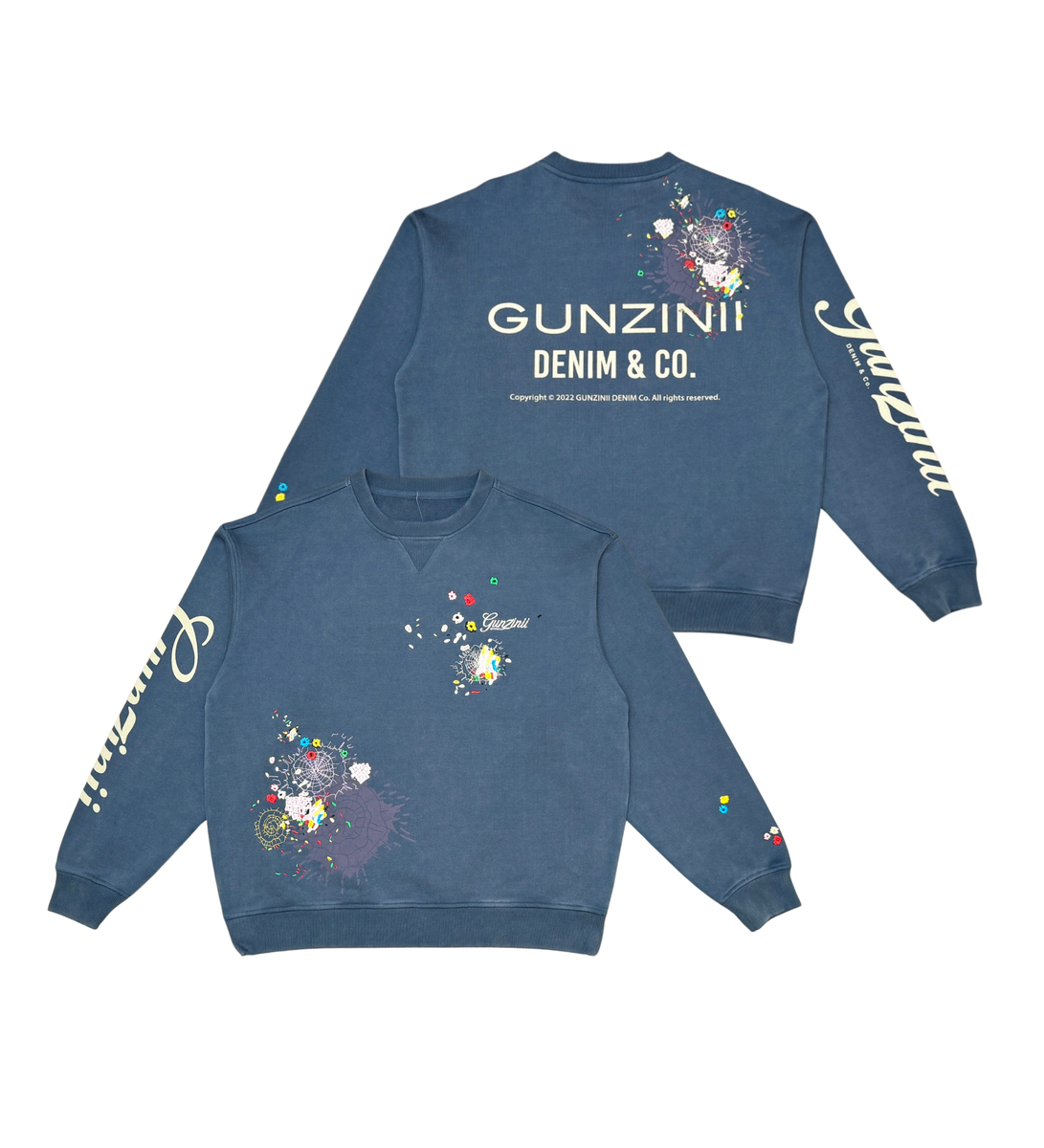 Gunzinii - Splatter Crew Sweatshirt - Moonlit - GZ503