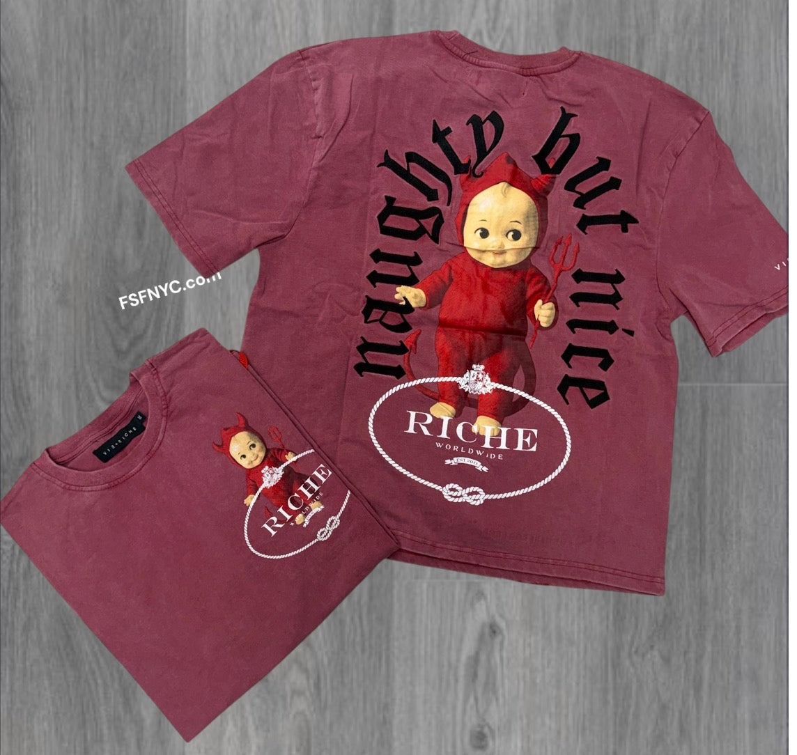 VR - Nau But Nice T-shirt - Dark Red Washed - 2043
