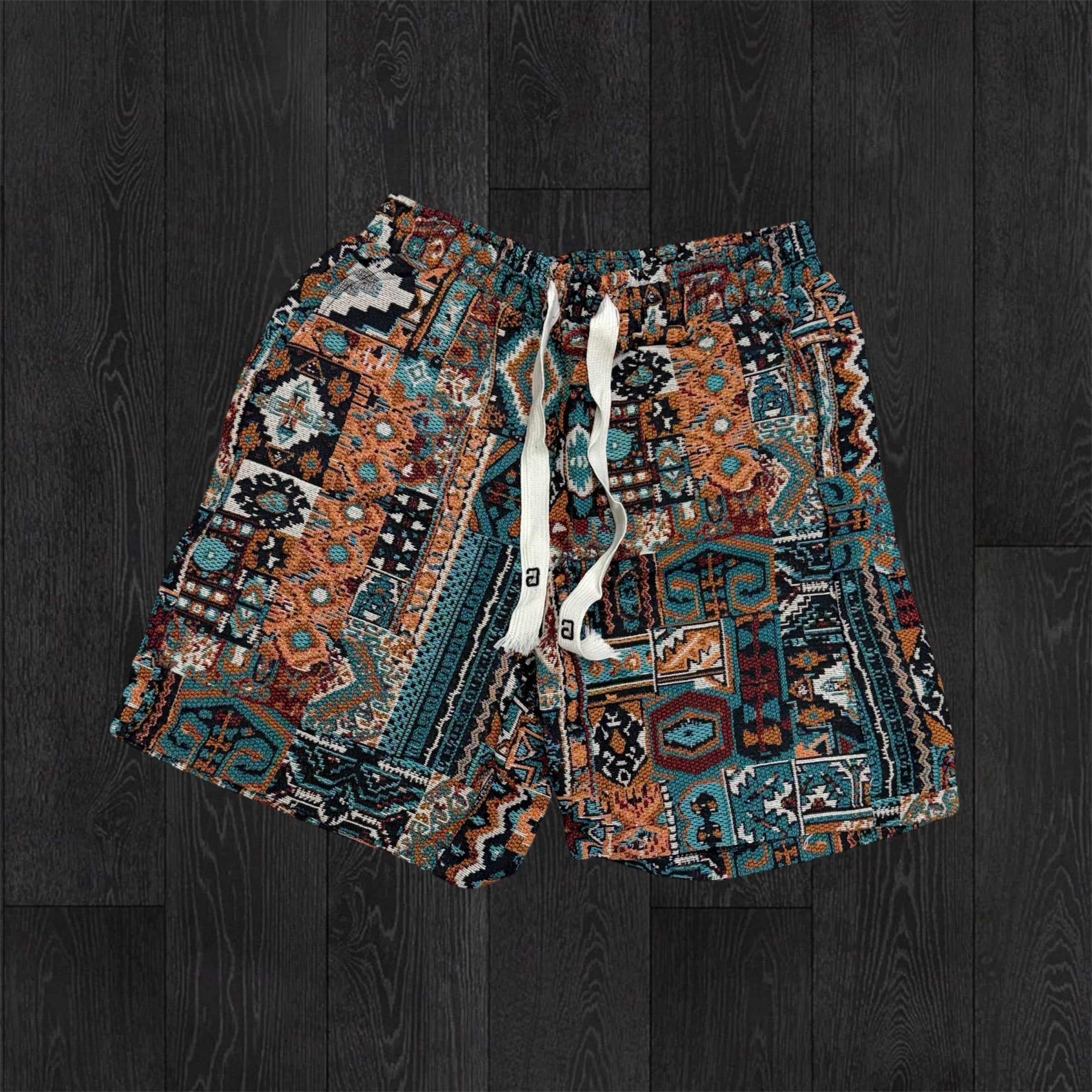 TT Tribal Tapestry Shorts - Green/Orange