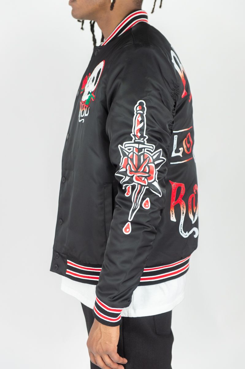 Rebel Roses Flight Jacket Black 545