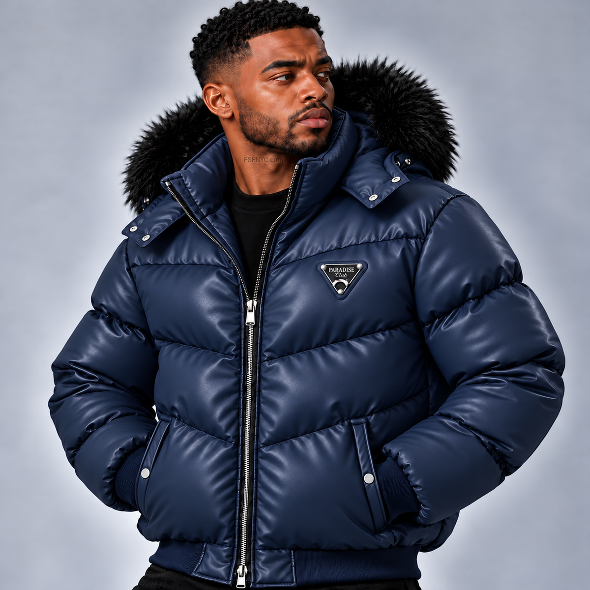 JC - PU Puffer Coat SYIP - Navy - 91878