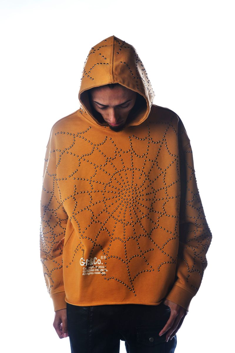 Gunzinii - Spider Studded Hoodie - Timber - GZ526
