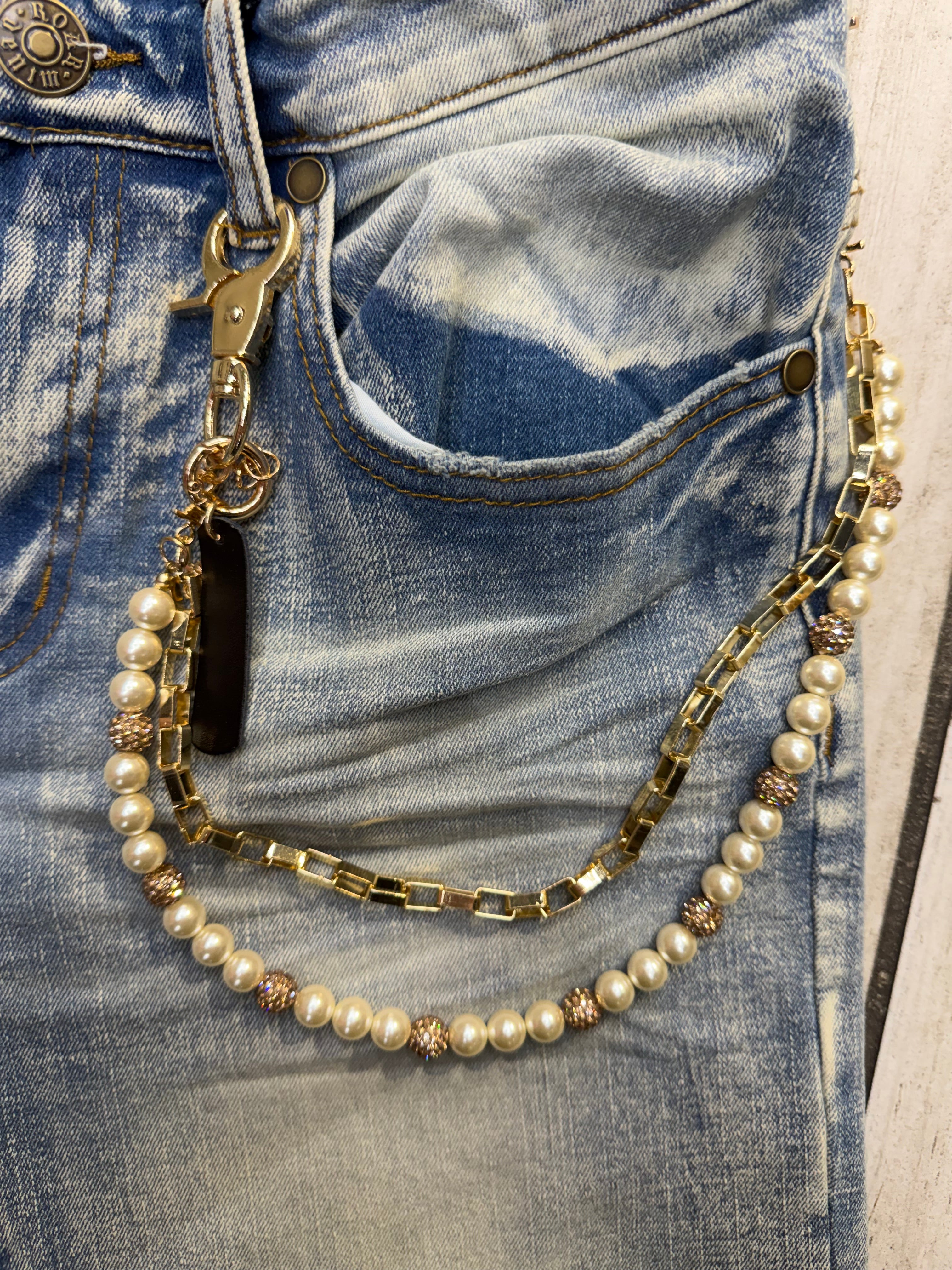 Wallet Chain - Gold Pearls
