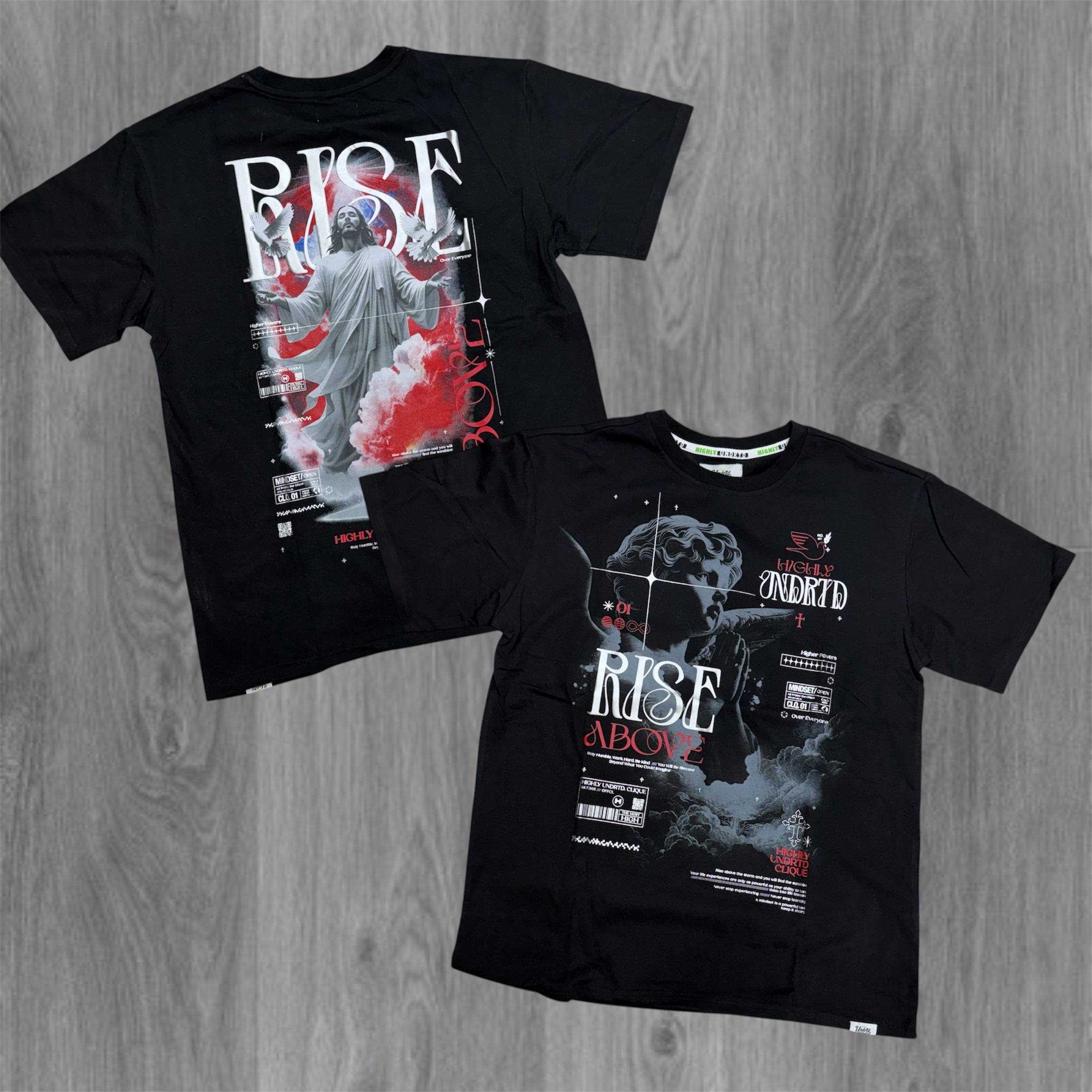 UNDRTD - Rise Above T-shirt - Black/Silver - 6100