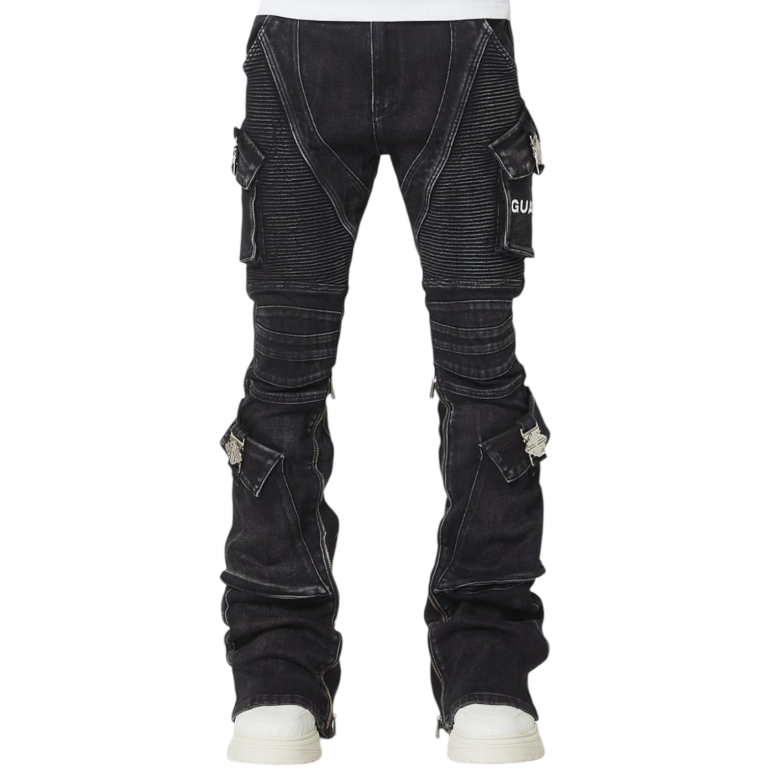 GUAPI - The Oblivion Biker Denim - Black