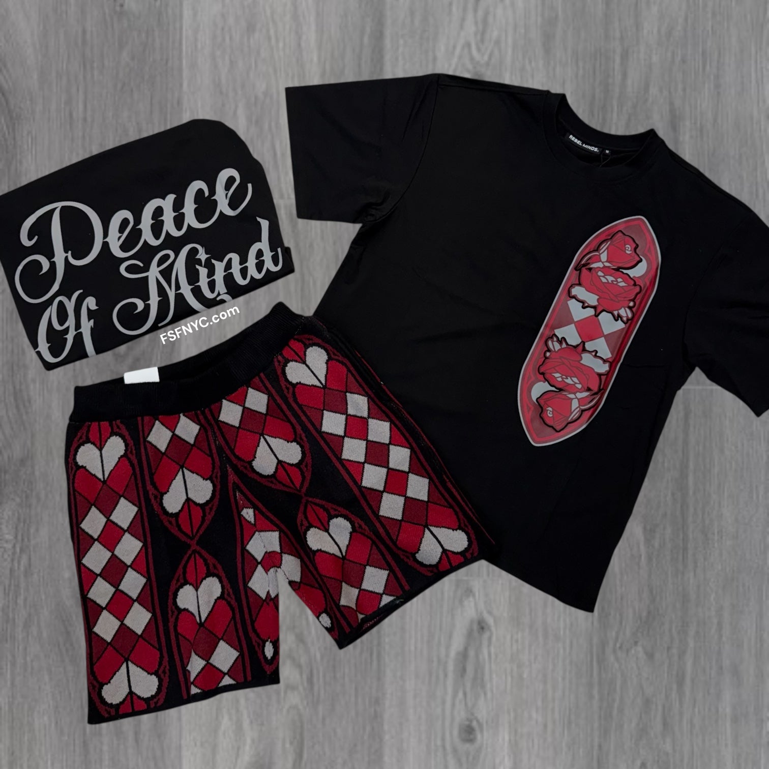 Rebel - Peace Of Mind Short Set - Black - 125 925