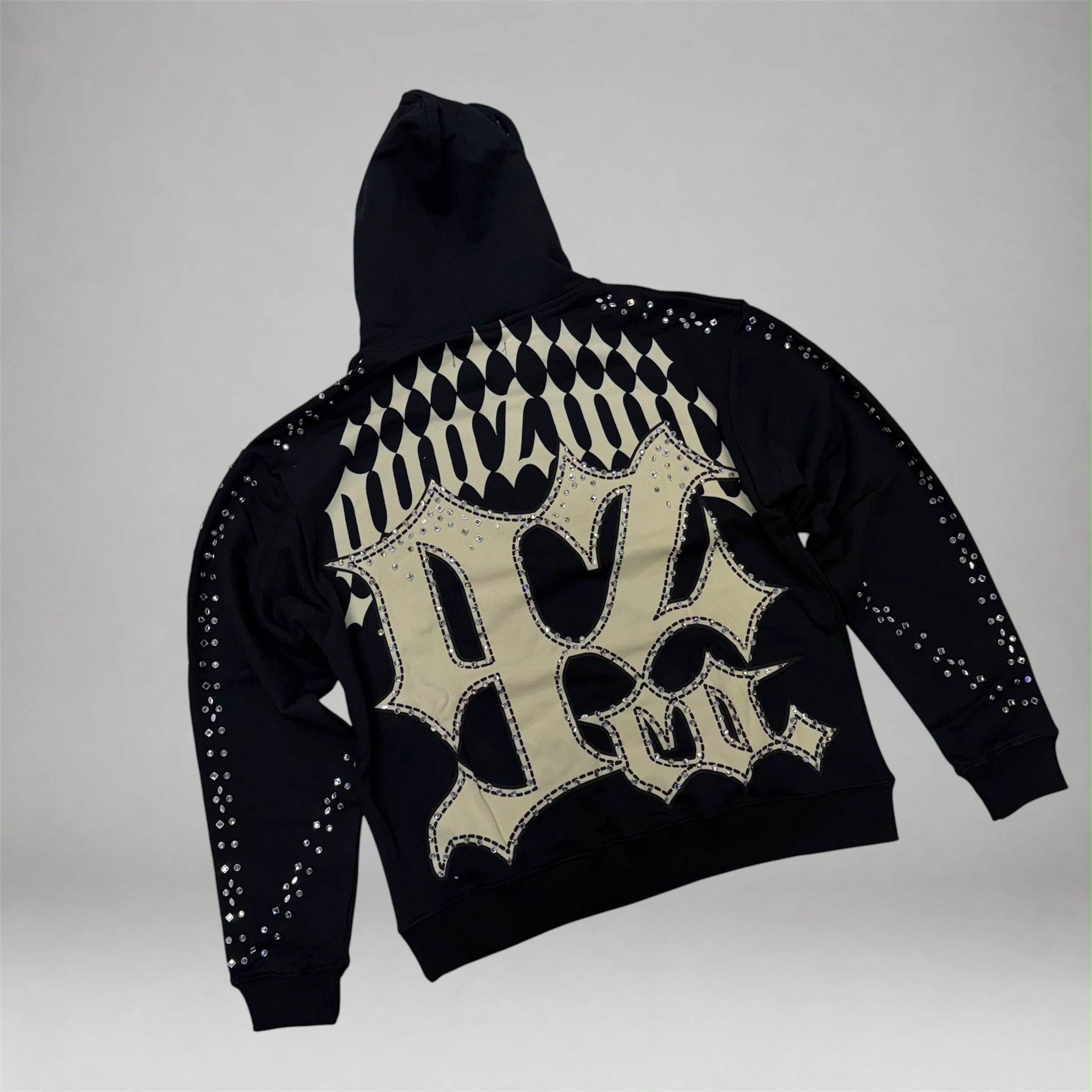 Gunzini - Classic Rhinestone Hoodie - Black 909