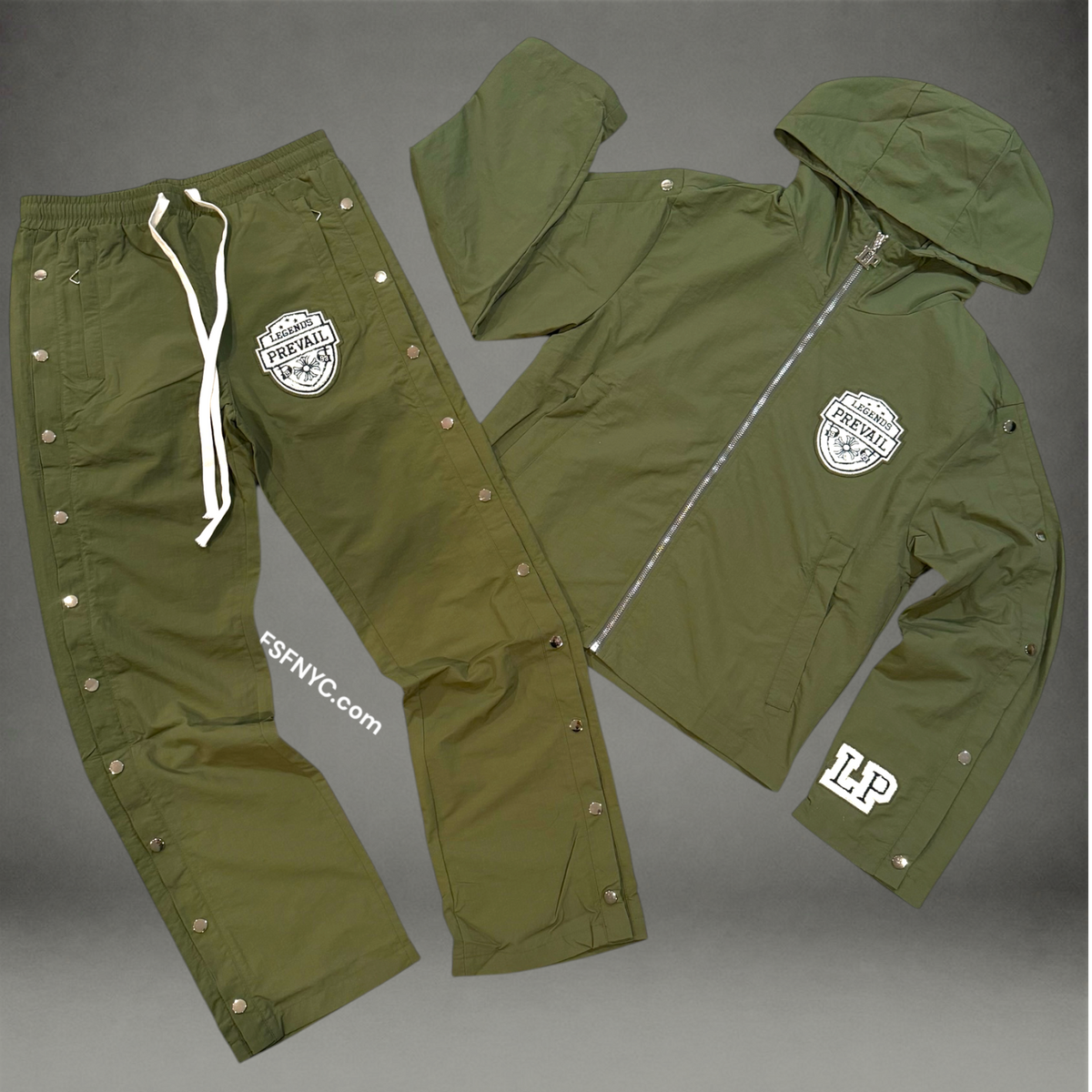 Prevail - Classic Patch Windbreaker Set - Olive - 1993