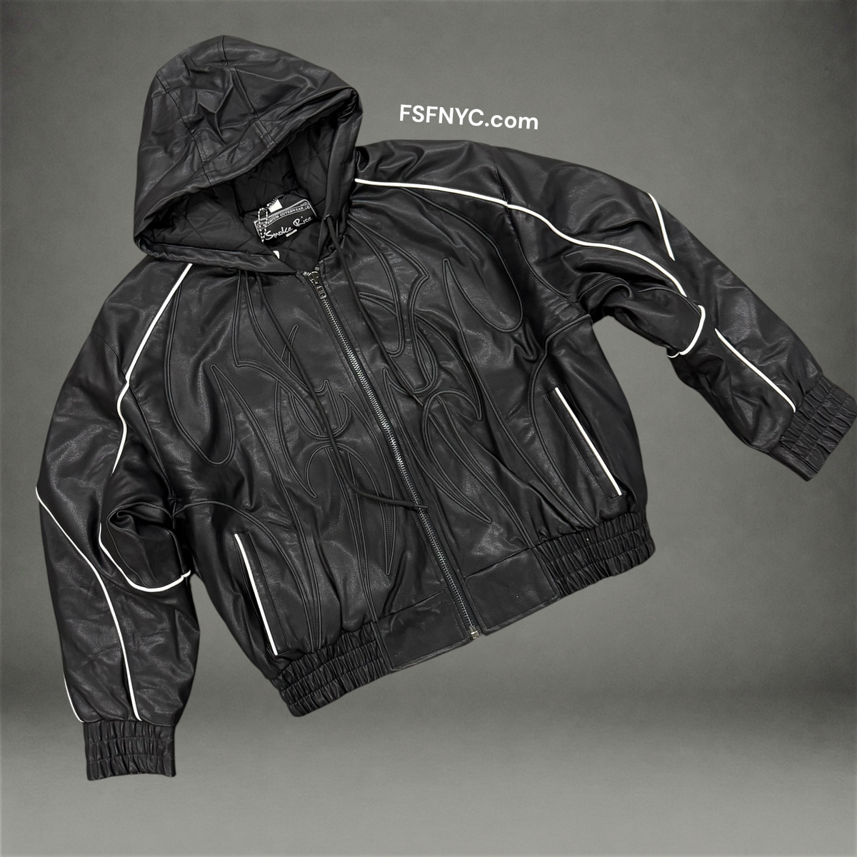 Rise - Limitless PU LEATHER Bomber - Black - F585