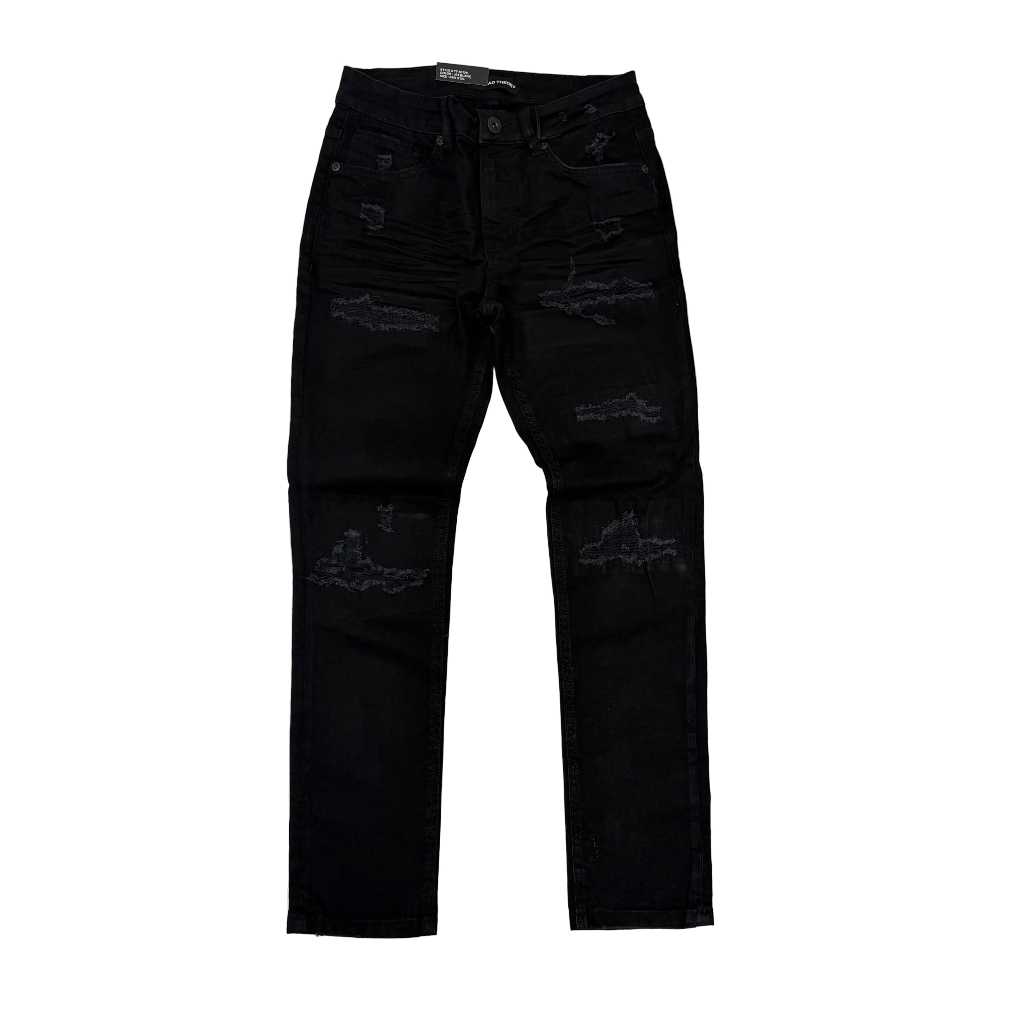 Threads - Slim Fit Distress Denim - Jet Black - 50128
