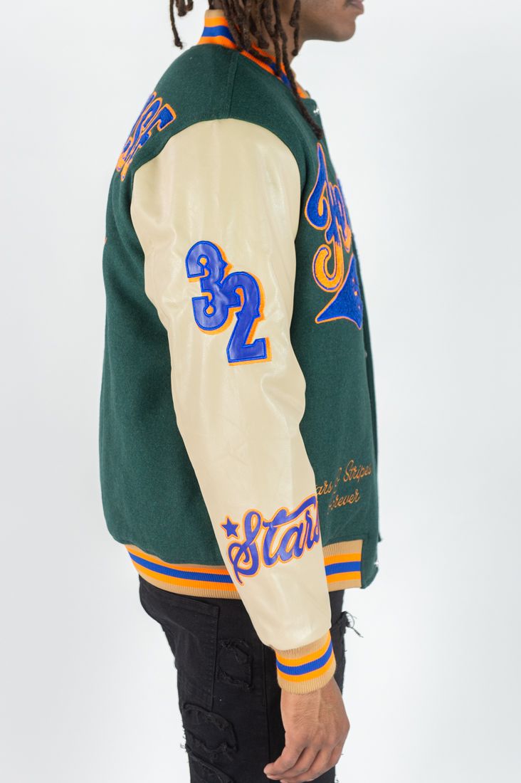 Fearless Soul Melton wool Varsity Jacket Hunter Green 515