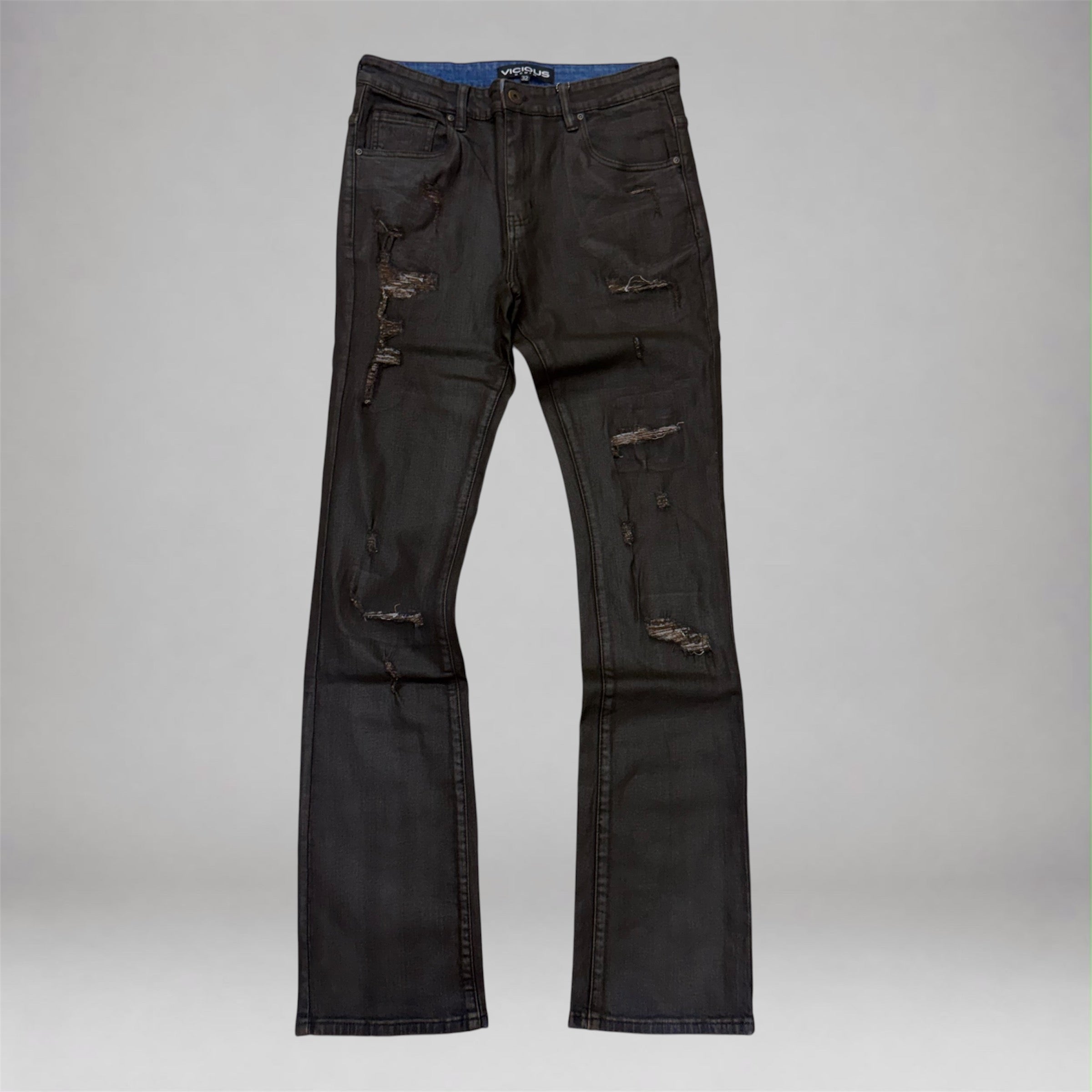 Vicious - Wax Flare Denim  - Brown VC1259
