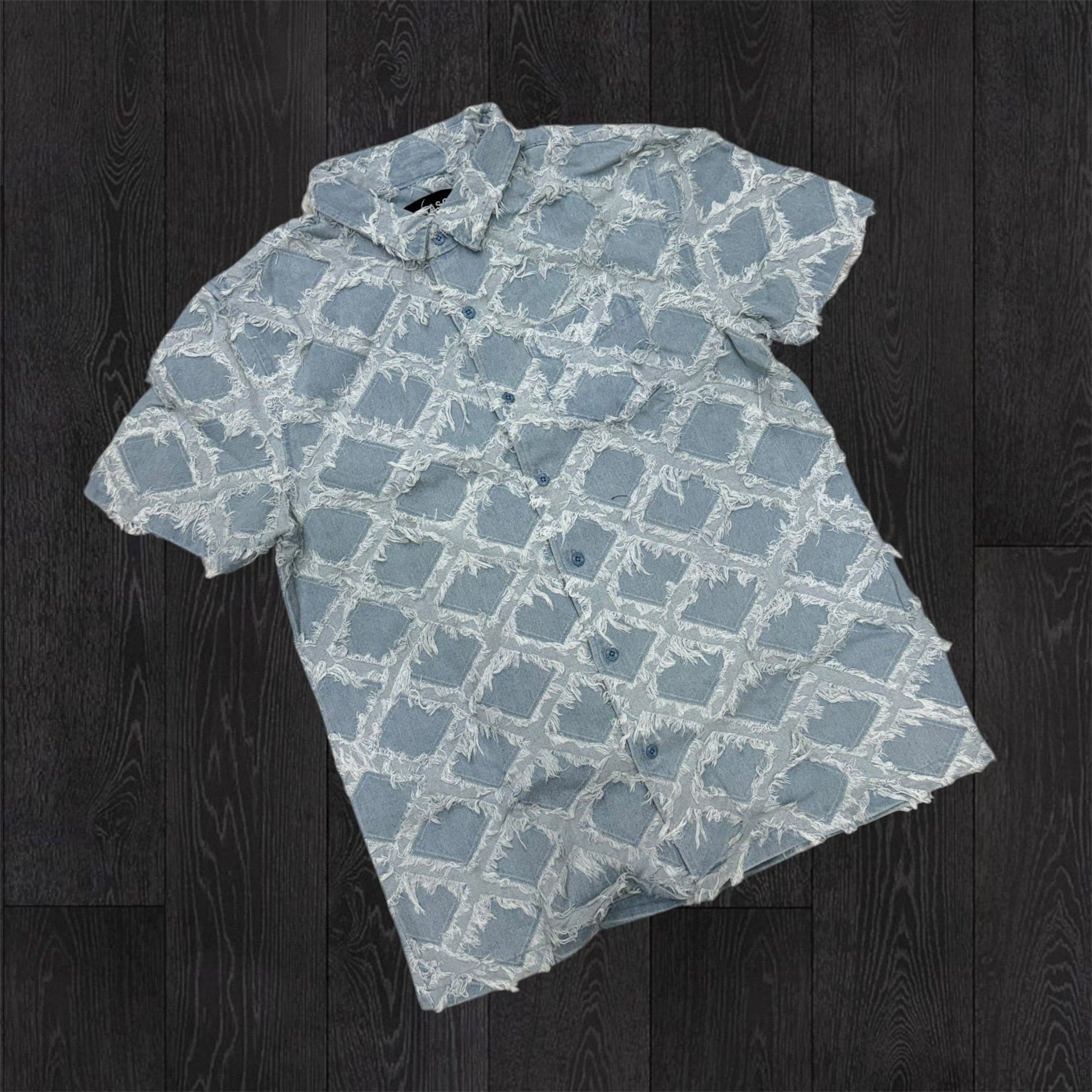 Reason - Textured Button Down Shirt - Blue 558