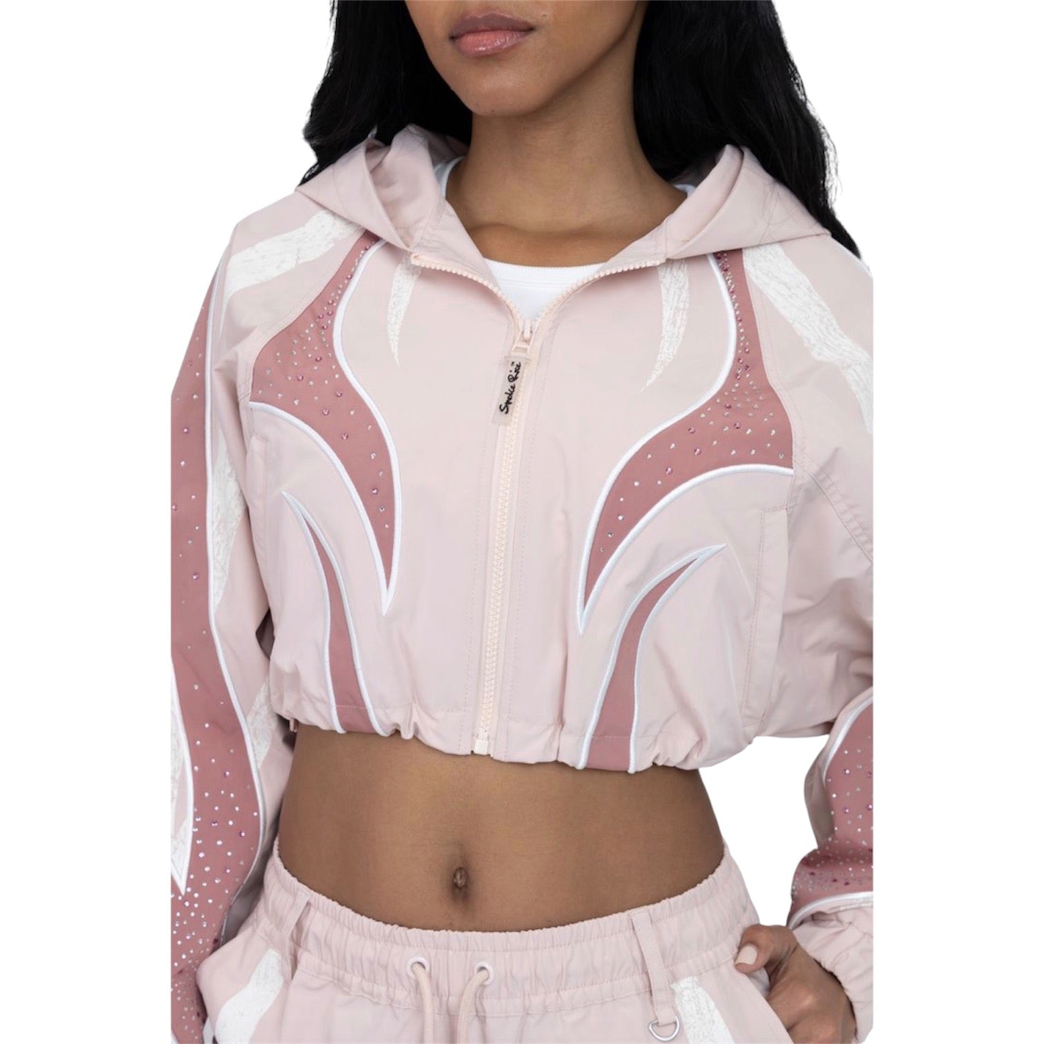 The Red - Rhinestone Windbreaker Set - Blush Powder F315