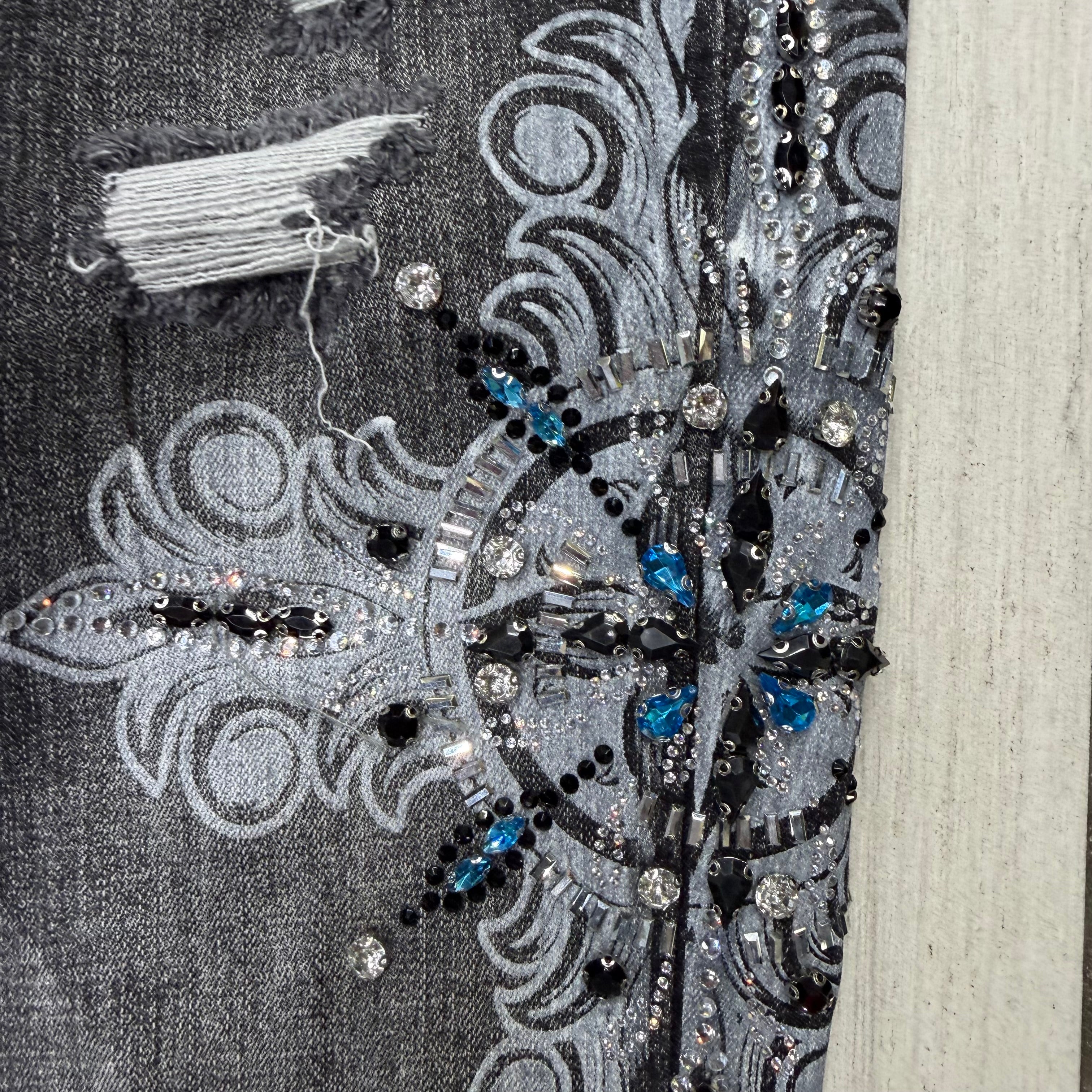 Vicious - Crystal Flare Denim -  Black Vc1104