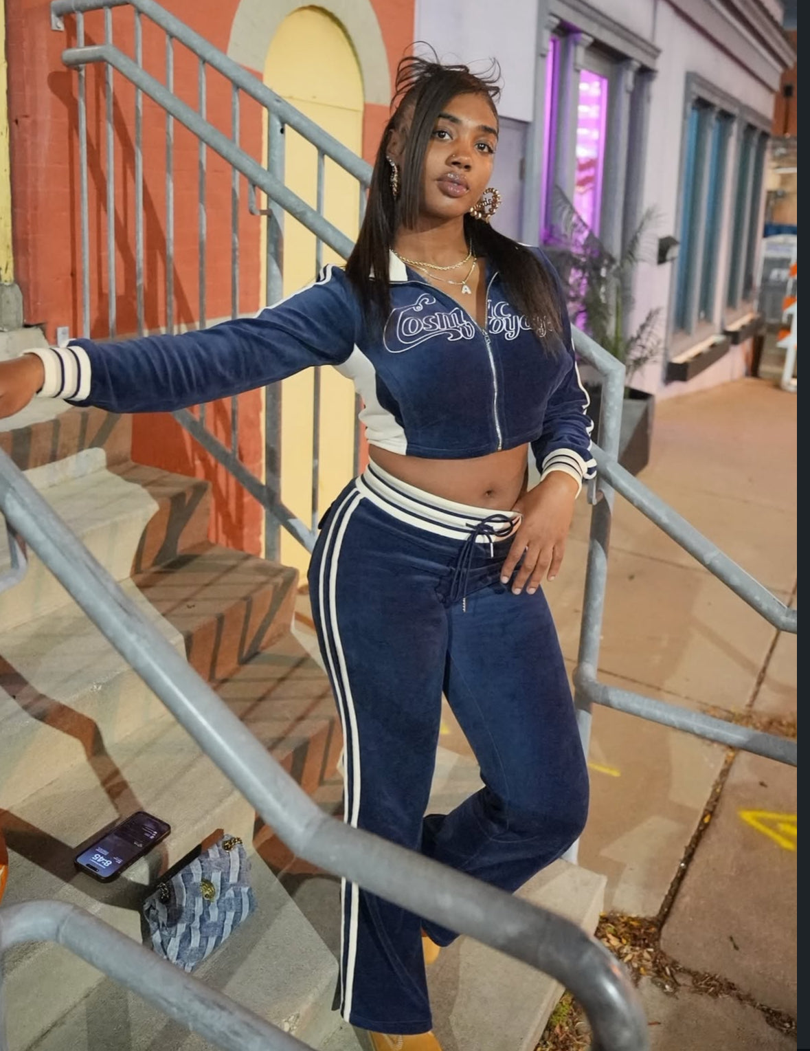 COSMIC - Velour Women set - BLUE