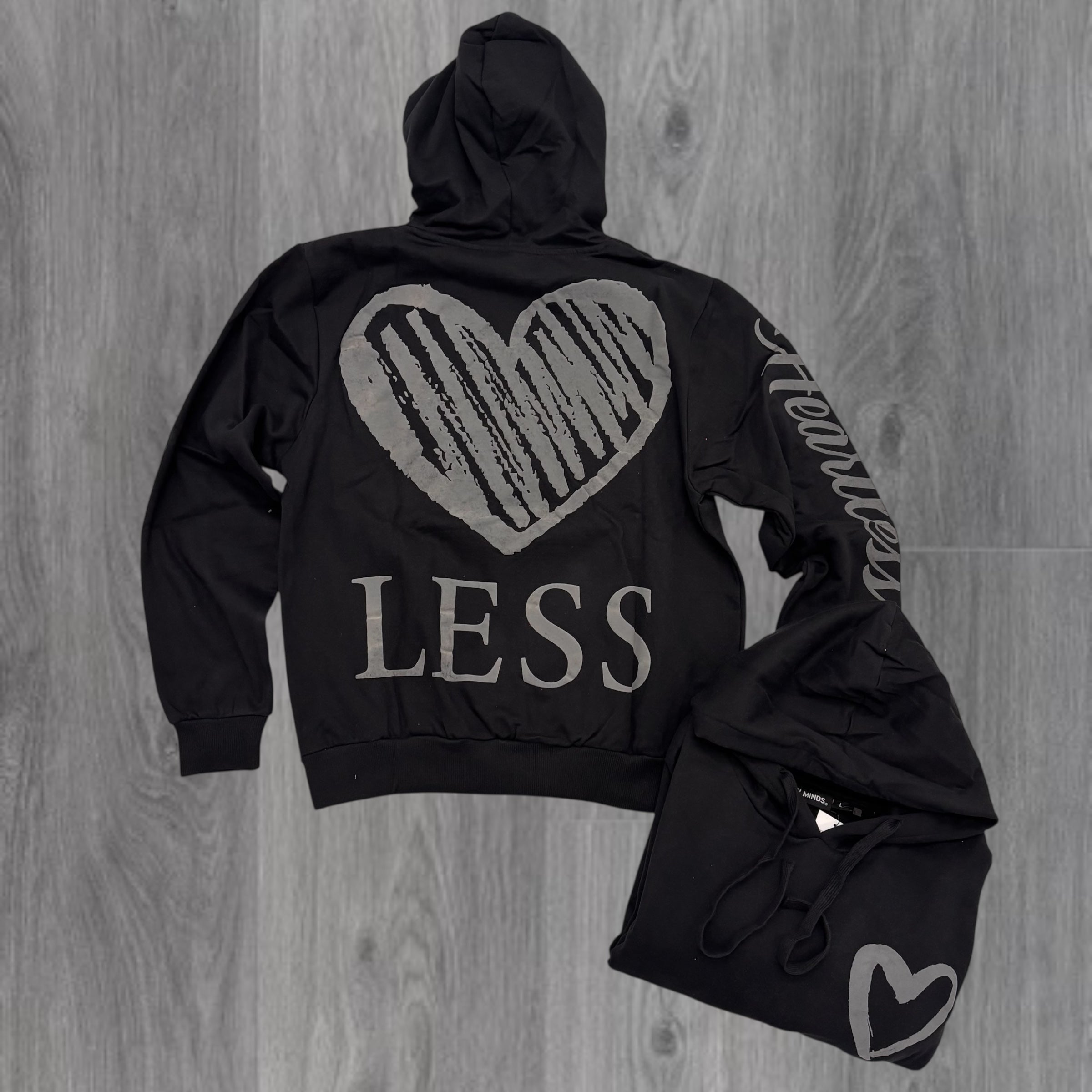 REBEL - HEARTLESS HOODIE - BLACK -  321