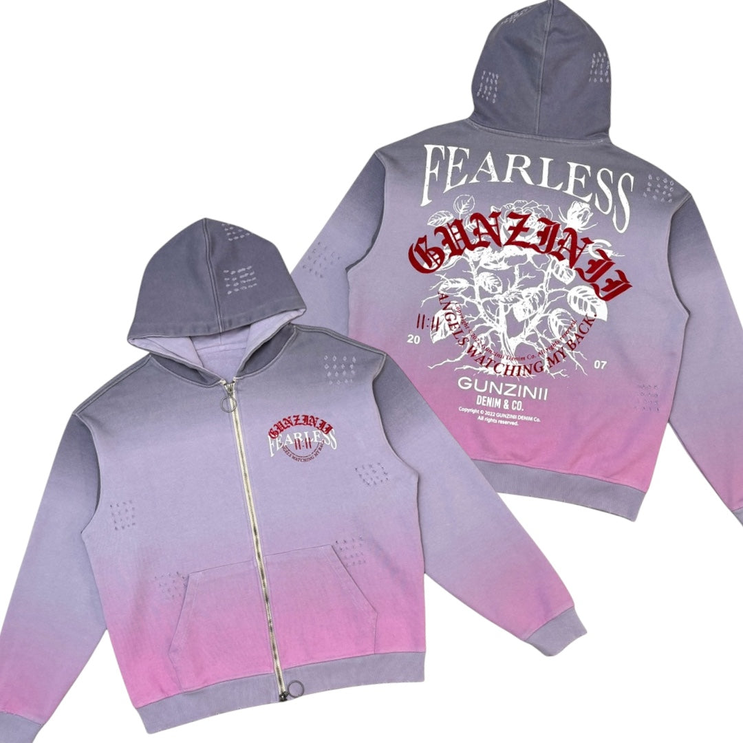 Gunzinii - Fearless Zip Hoodie - D.Purple - GZ538