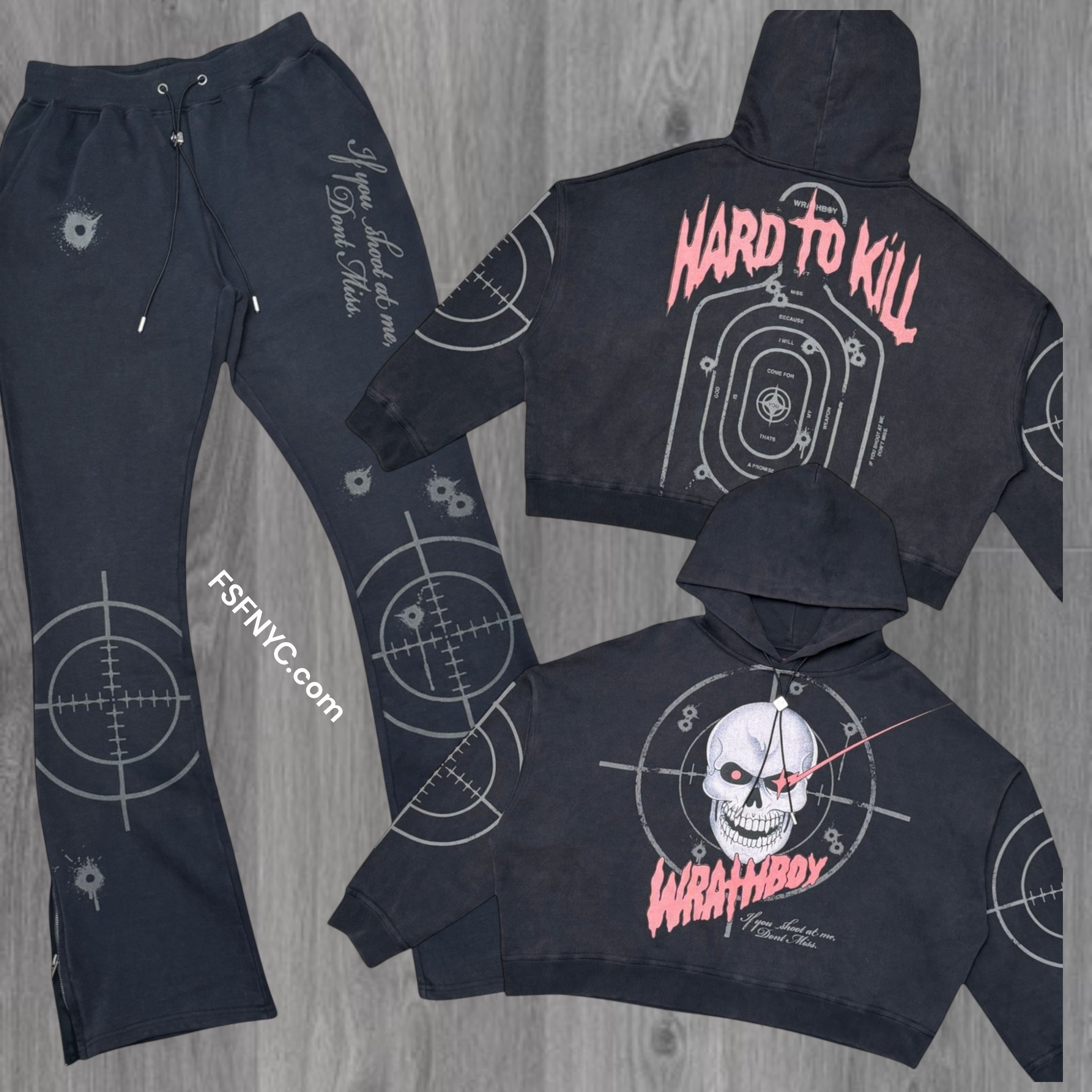 WRATHBOY - Don’t Miss Sweat Suit - Black - 077 067
