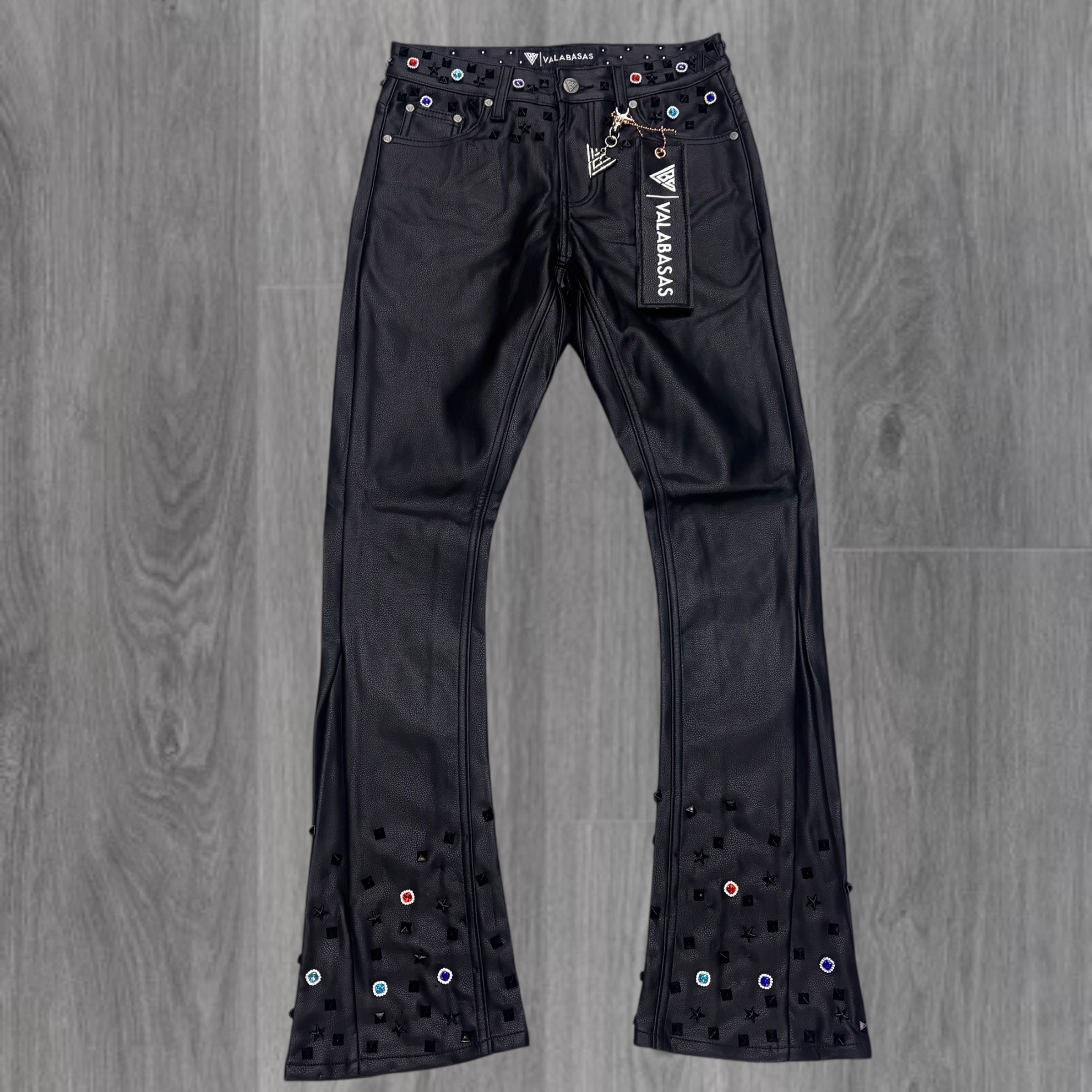 Valabasas - ION Leather Stacked Denim - BLK - 1058