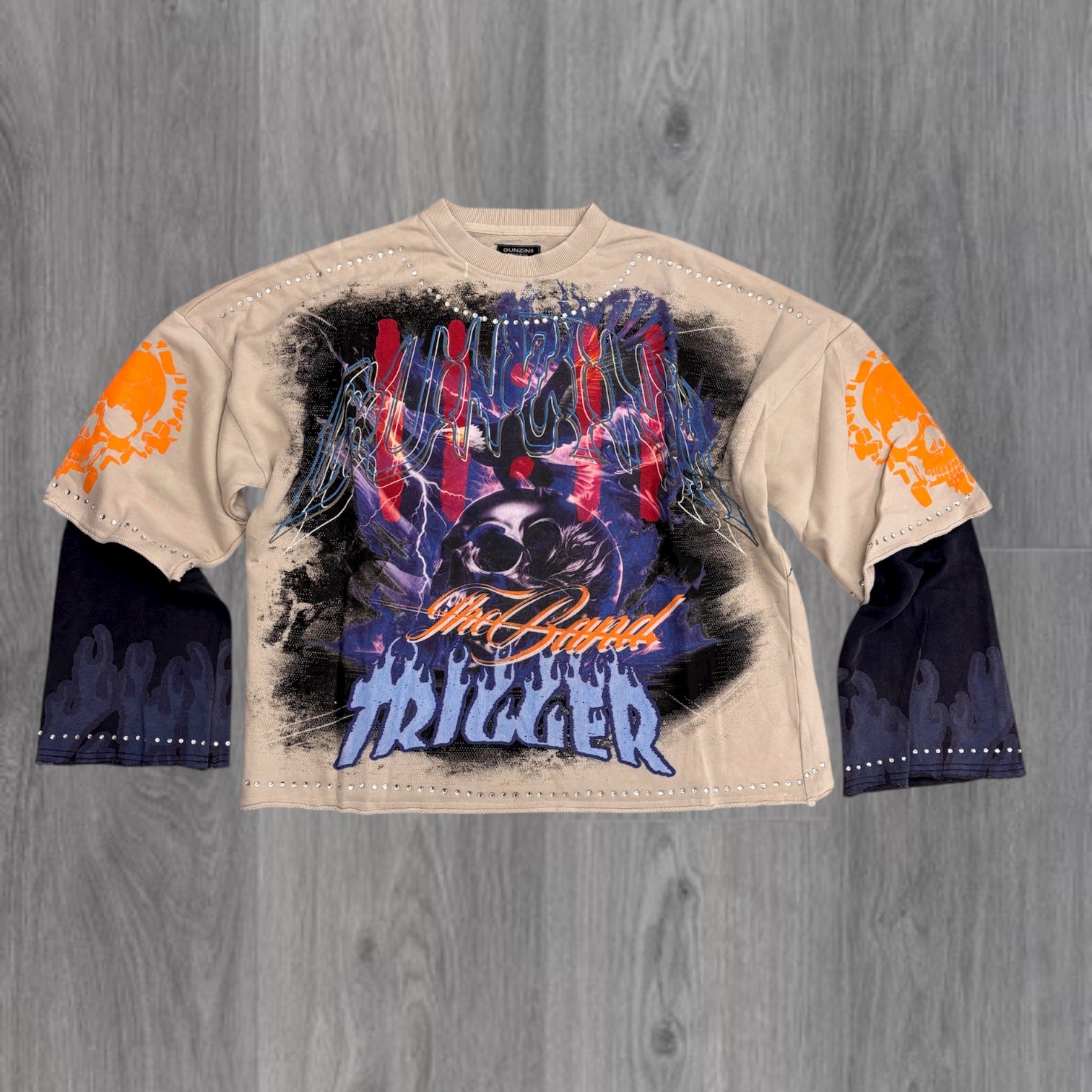 Gunzini - TRIGGER Crop L/S Tee - KHKI - Gz830