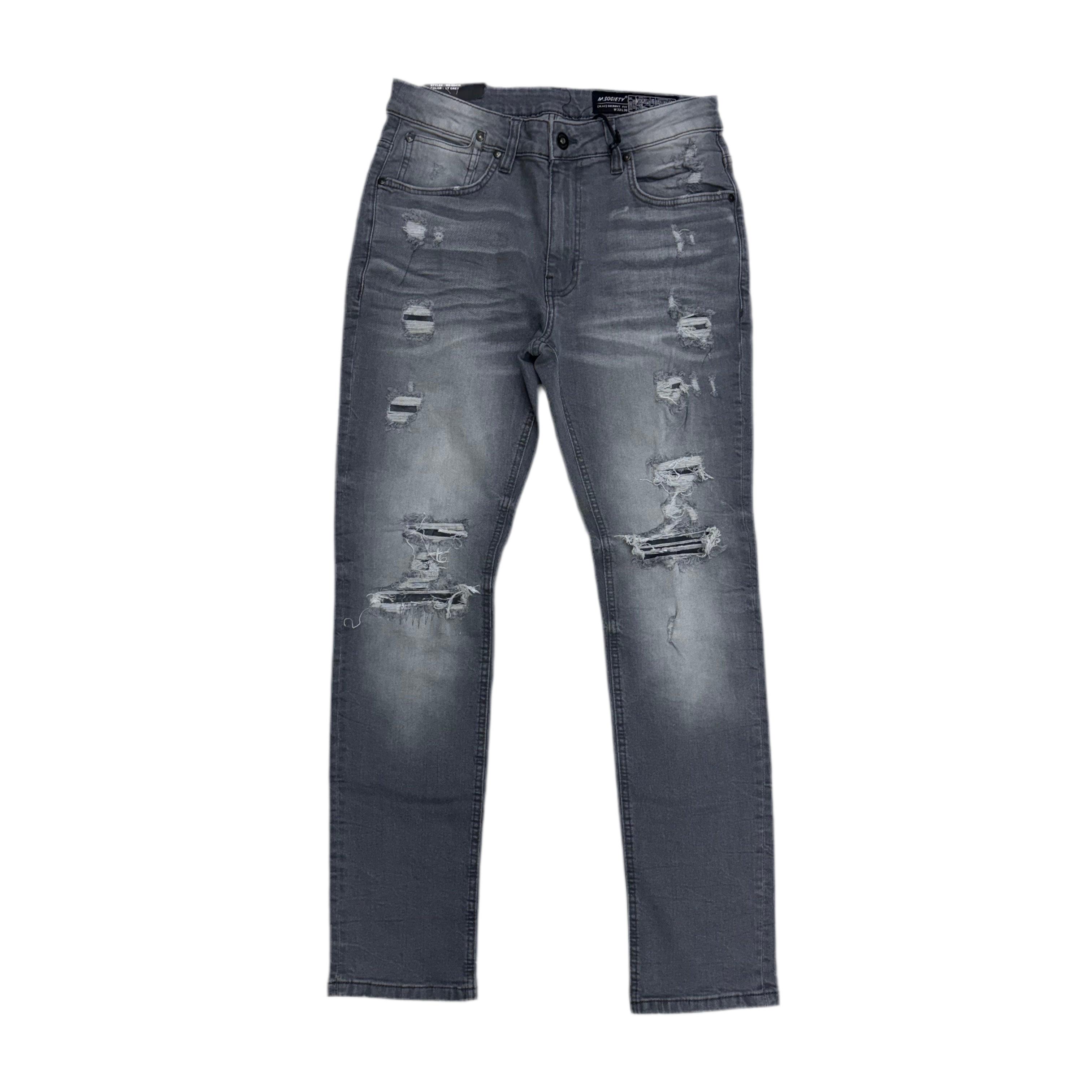 Mischief skinny Rip and repair Denim LT Grey 80436