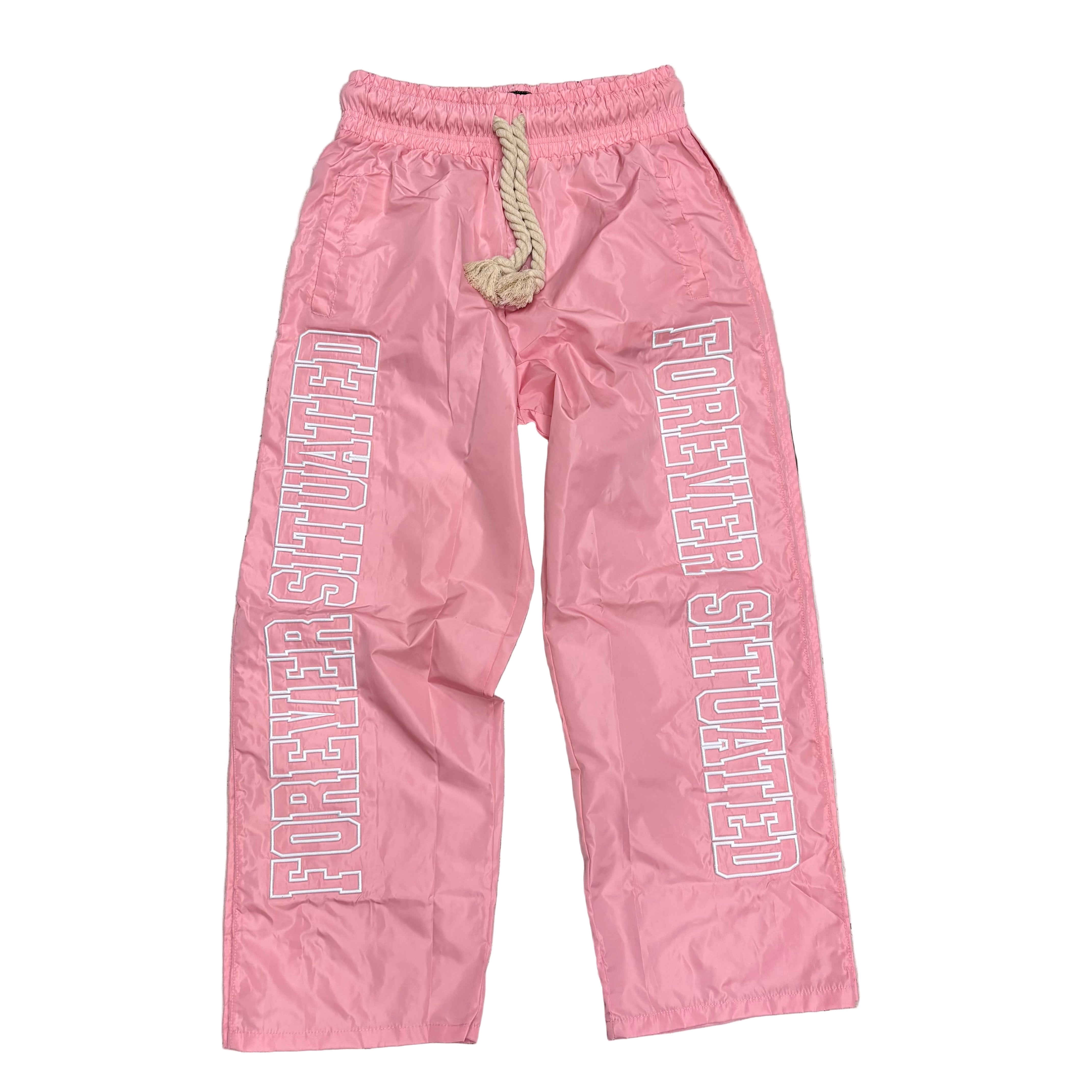 SITUATED - Forever Flare Nylon Pants - Pink