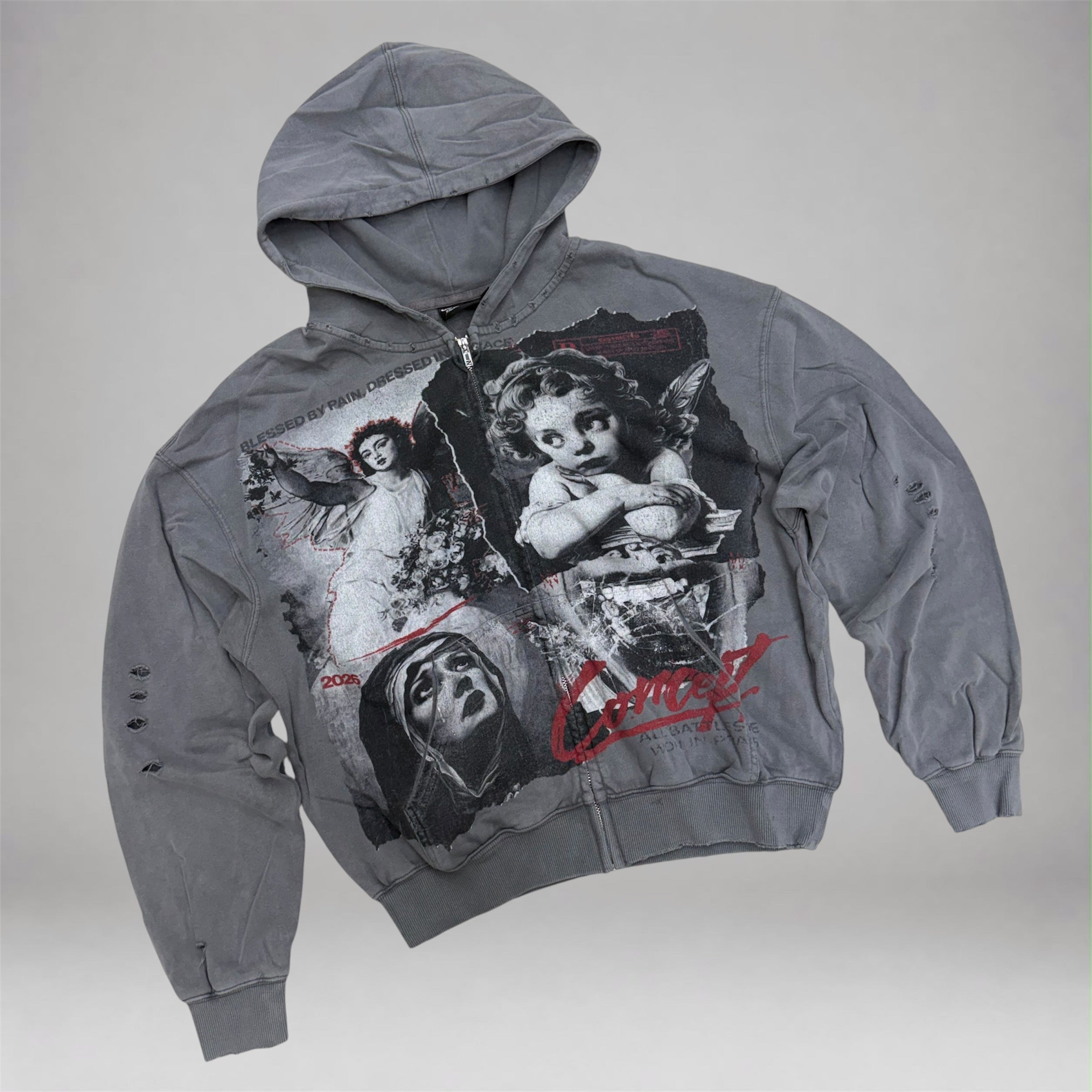 Con - Battles Zip Hoodie - Grey Wash 16