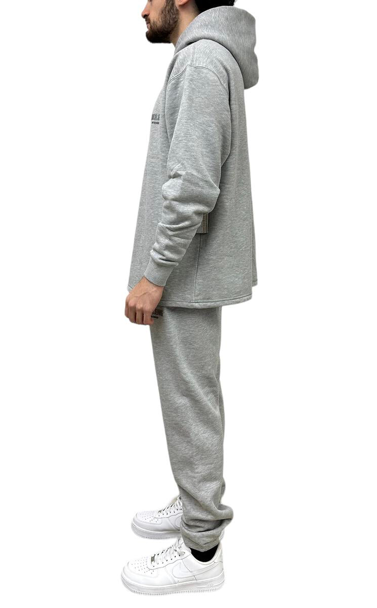 Oversize Hood w Jogger Sweats set Grey 713