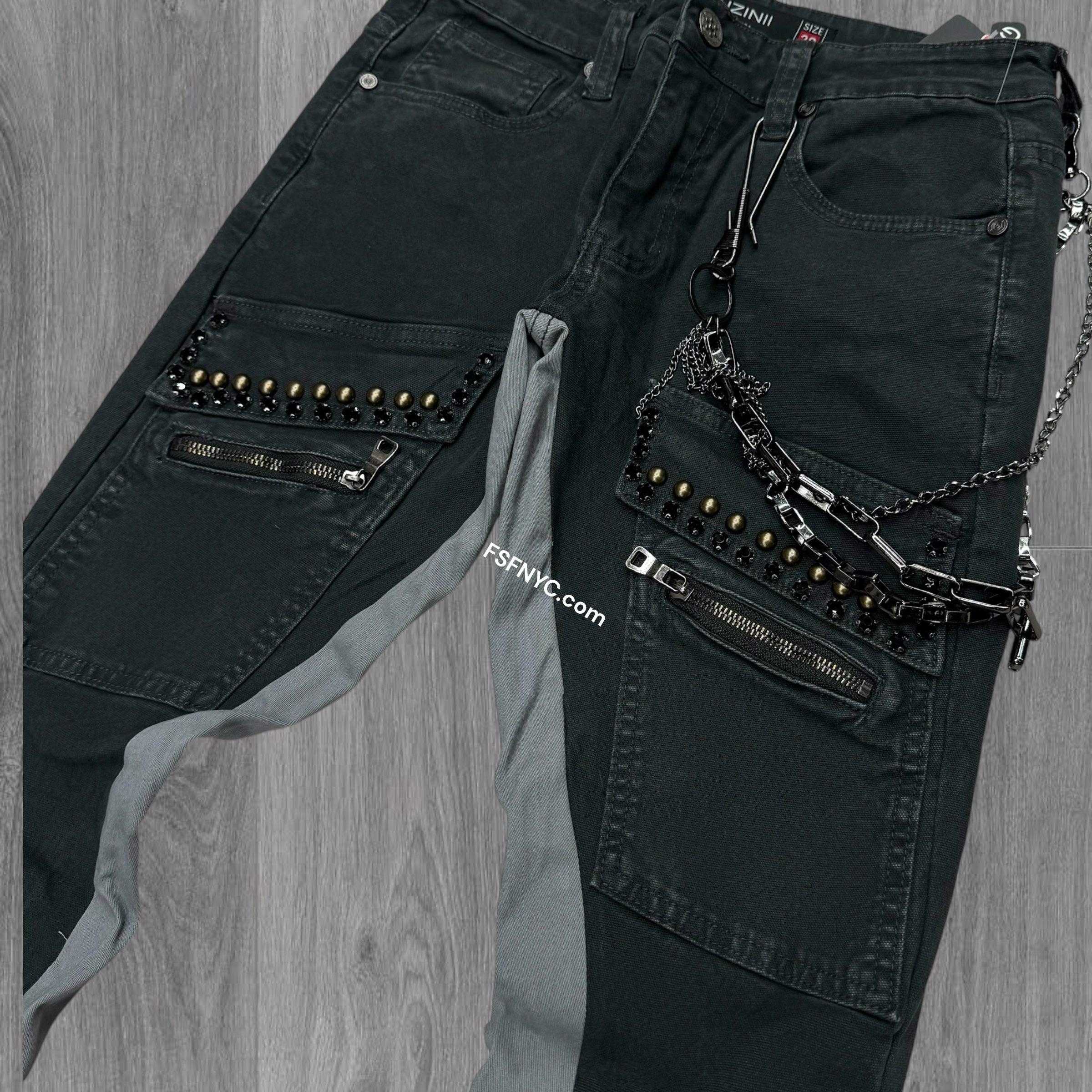 Gunzinii Stacked Carho denim  Charcoal GZ368