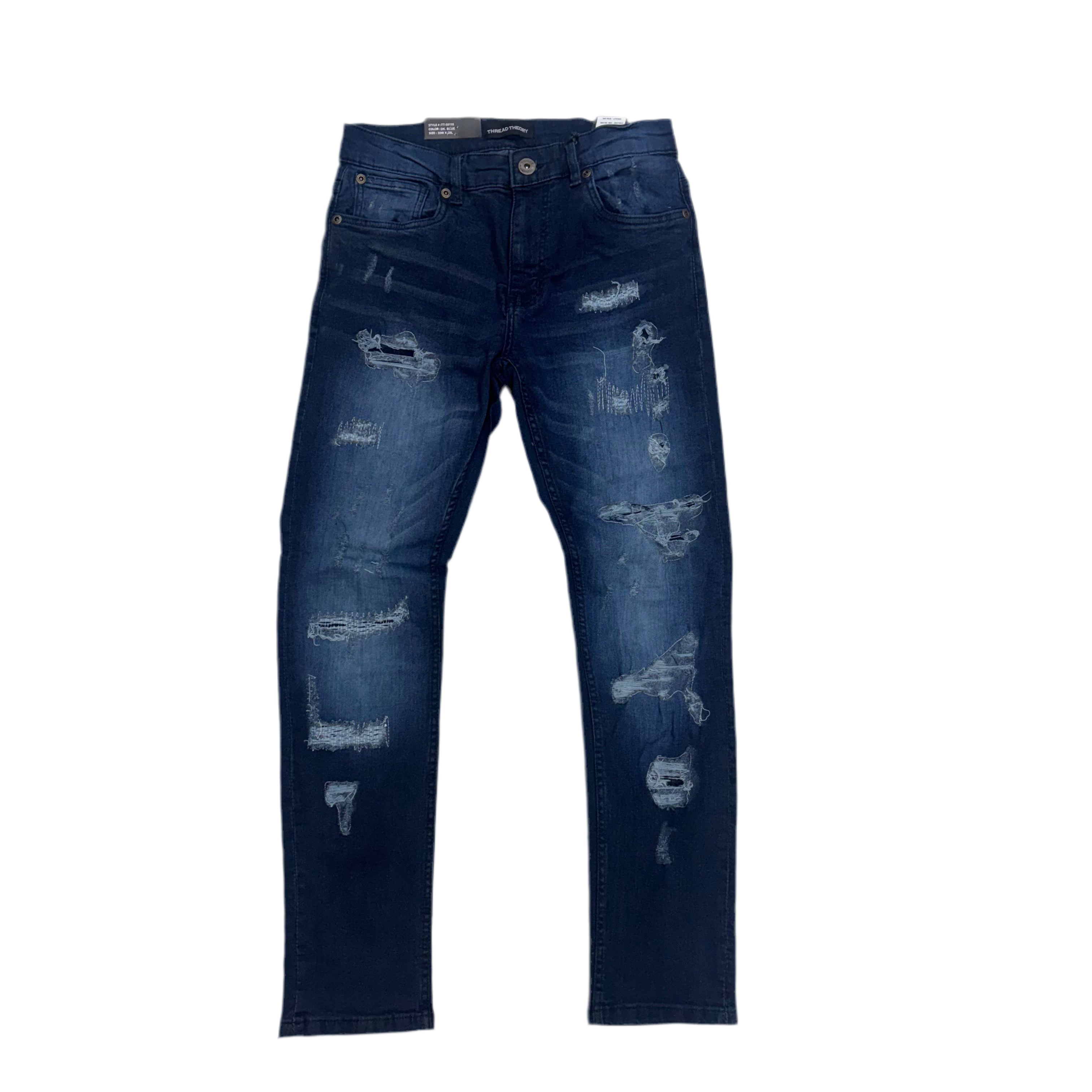 Thread skinny Rip and repair Denim Dk Blue 50116