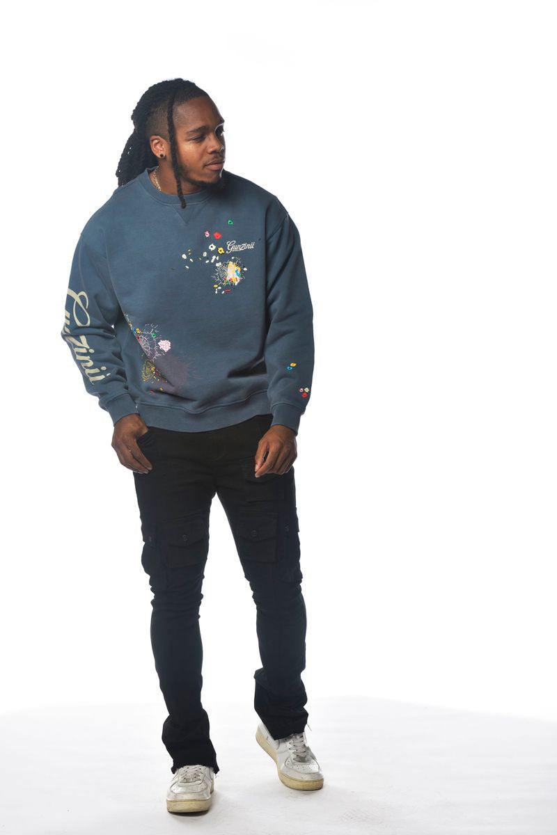 Gunzinii - Splatter Crew Sweatshirt - Moonlit - GZ503