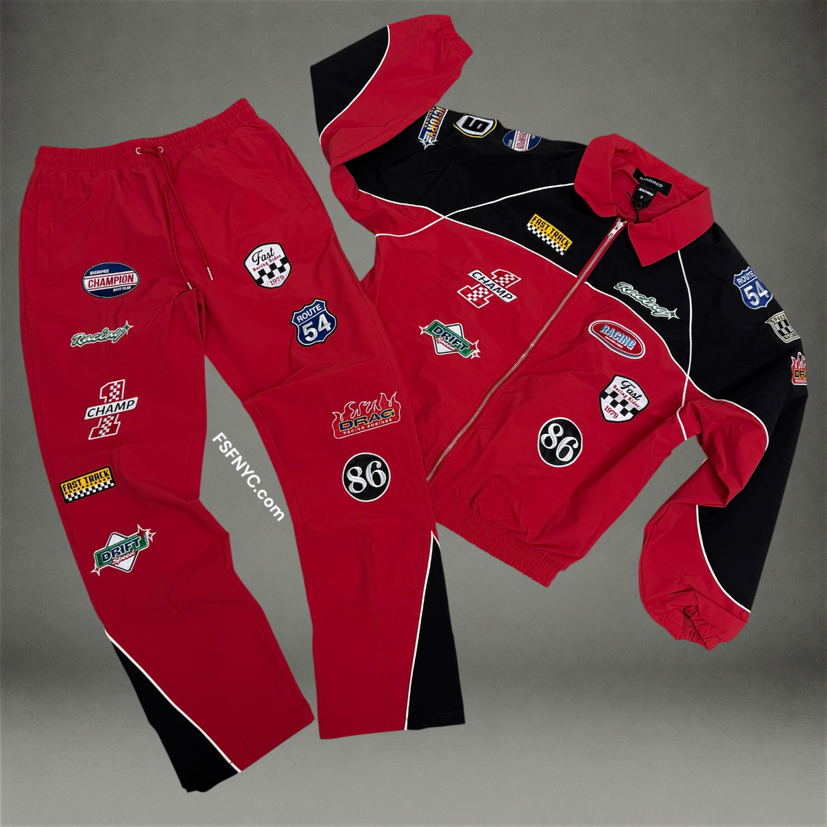 windbreaker Patch work Set - Red/Black  - 269T