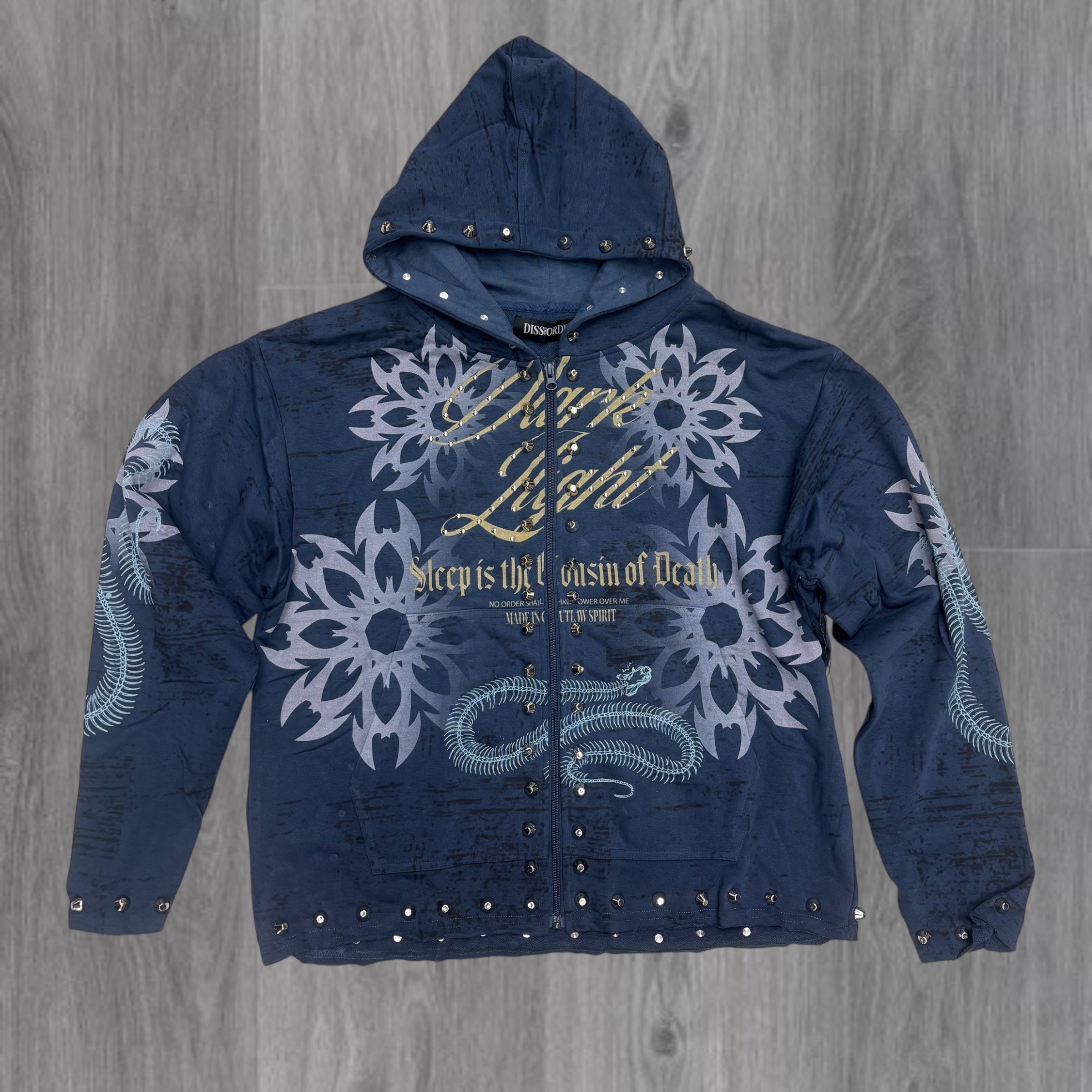 DISORDER - SLEEP Zip Hoodie - INDIGO - 363