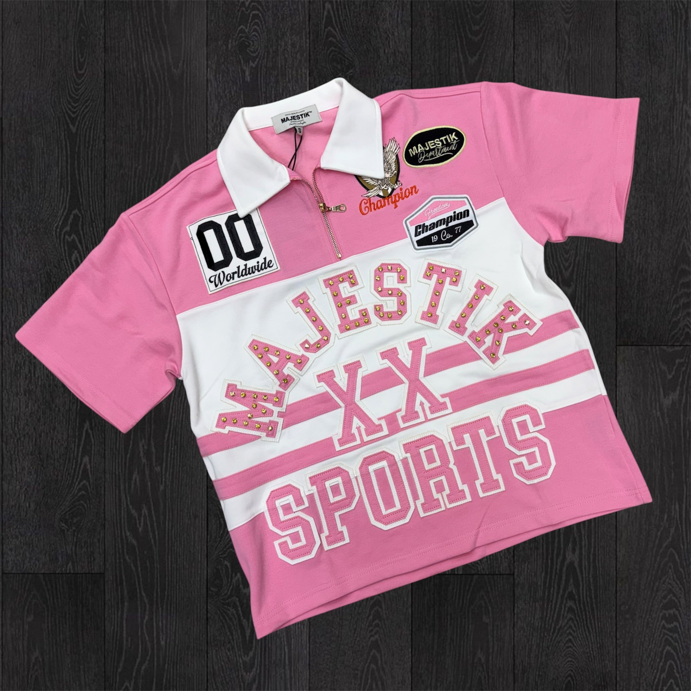 MJSTK - Worldwide Crystal Polo - Pink 26105